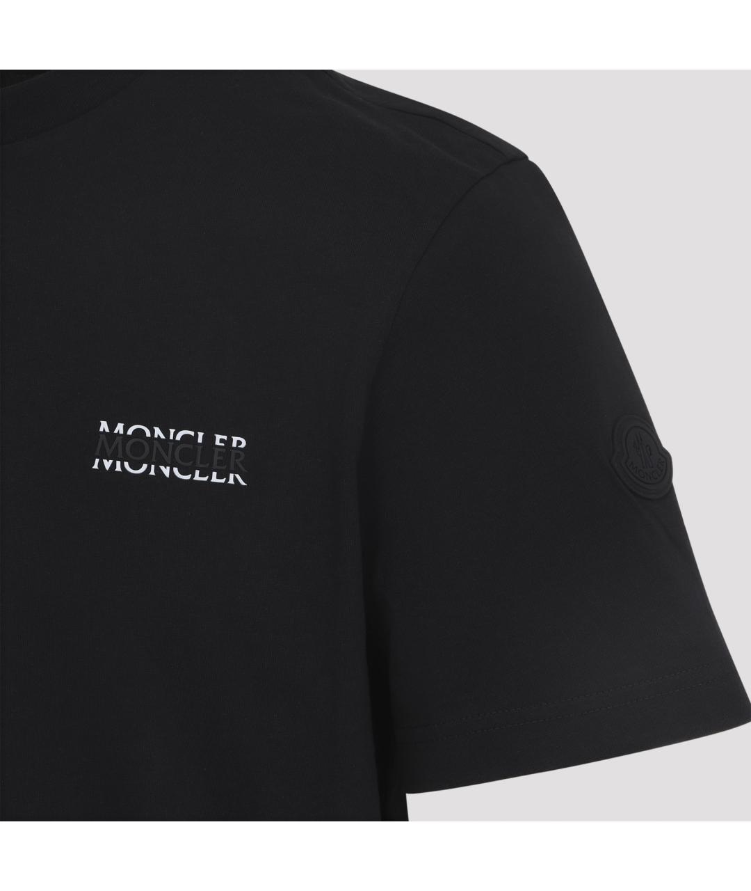 MONCLER Черная хлопковая футболка, фото 4