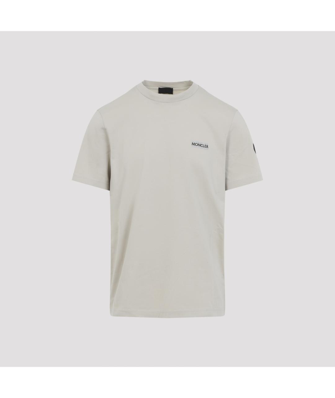 MONCLER Серая хлопковая футболка, фото 2