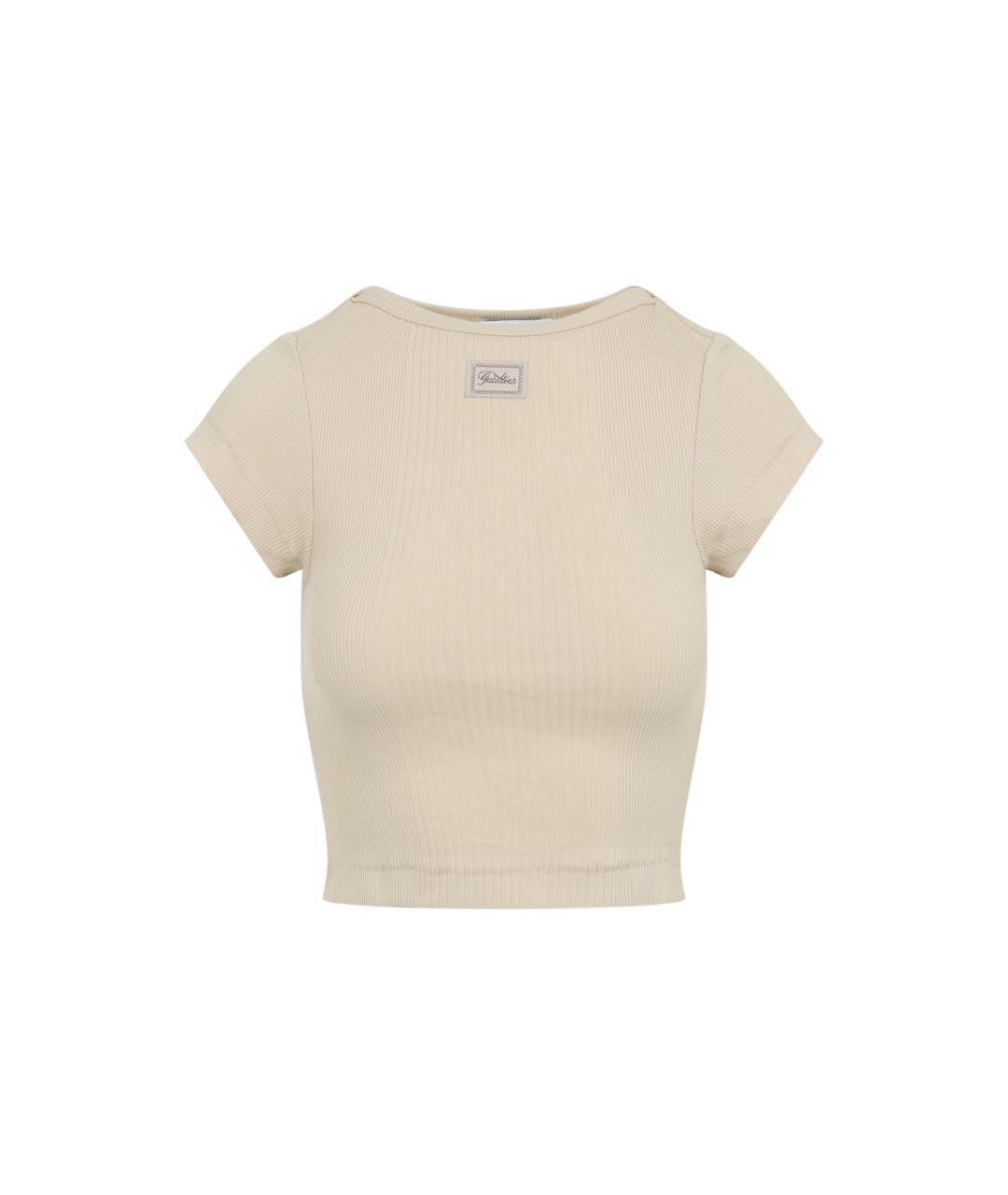 JEAN PAUL GAULTIER Бежевая хлопковая футболка, фото 1