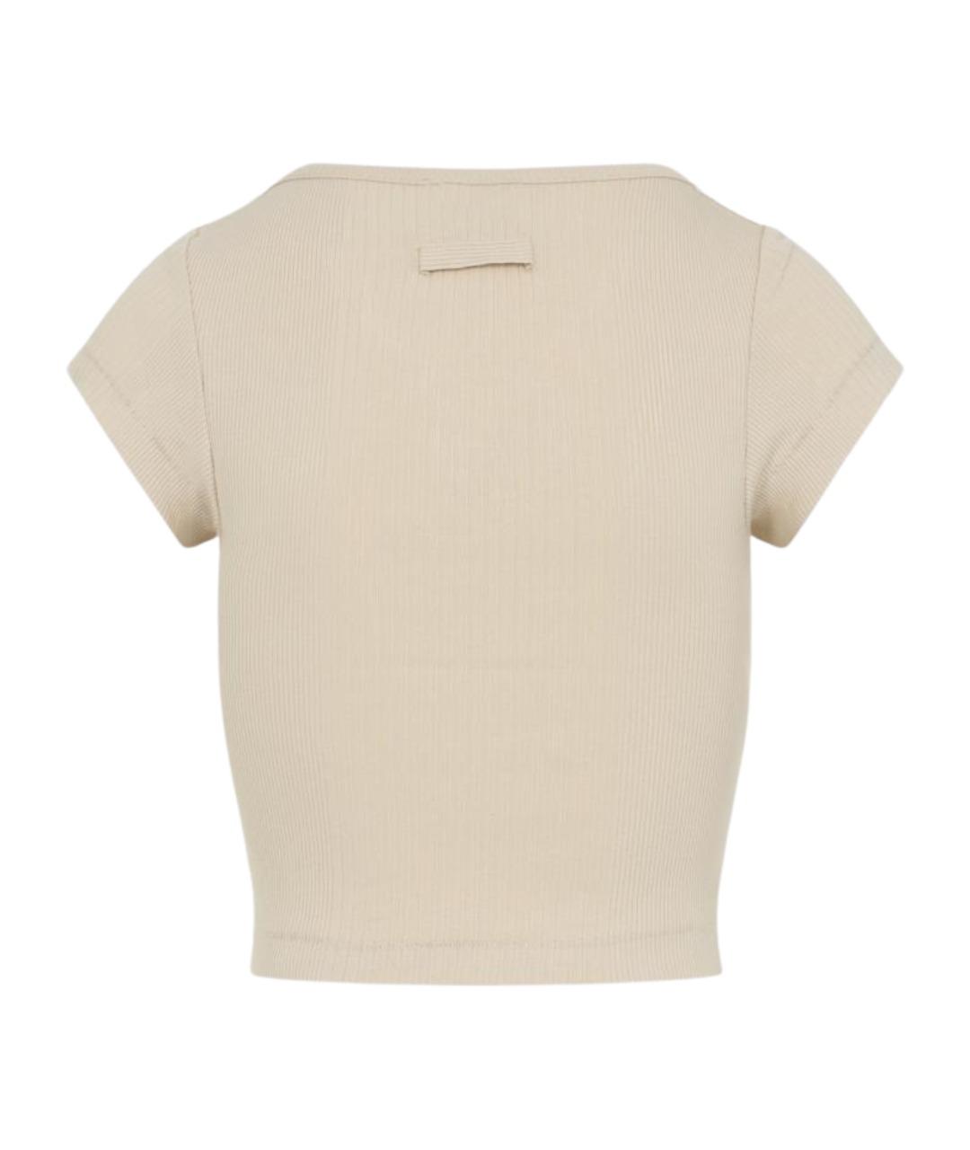 JEAN PAUL GAULTIER Бежевая хлопковая футболка, фото 2