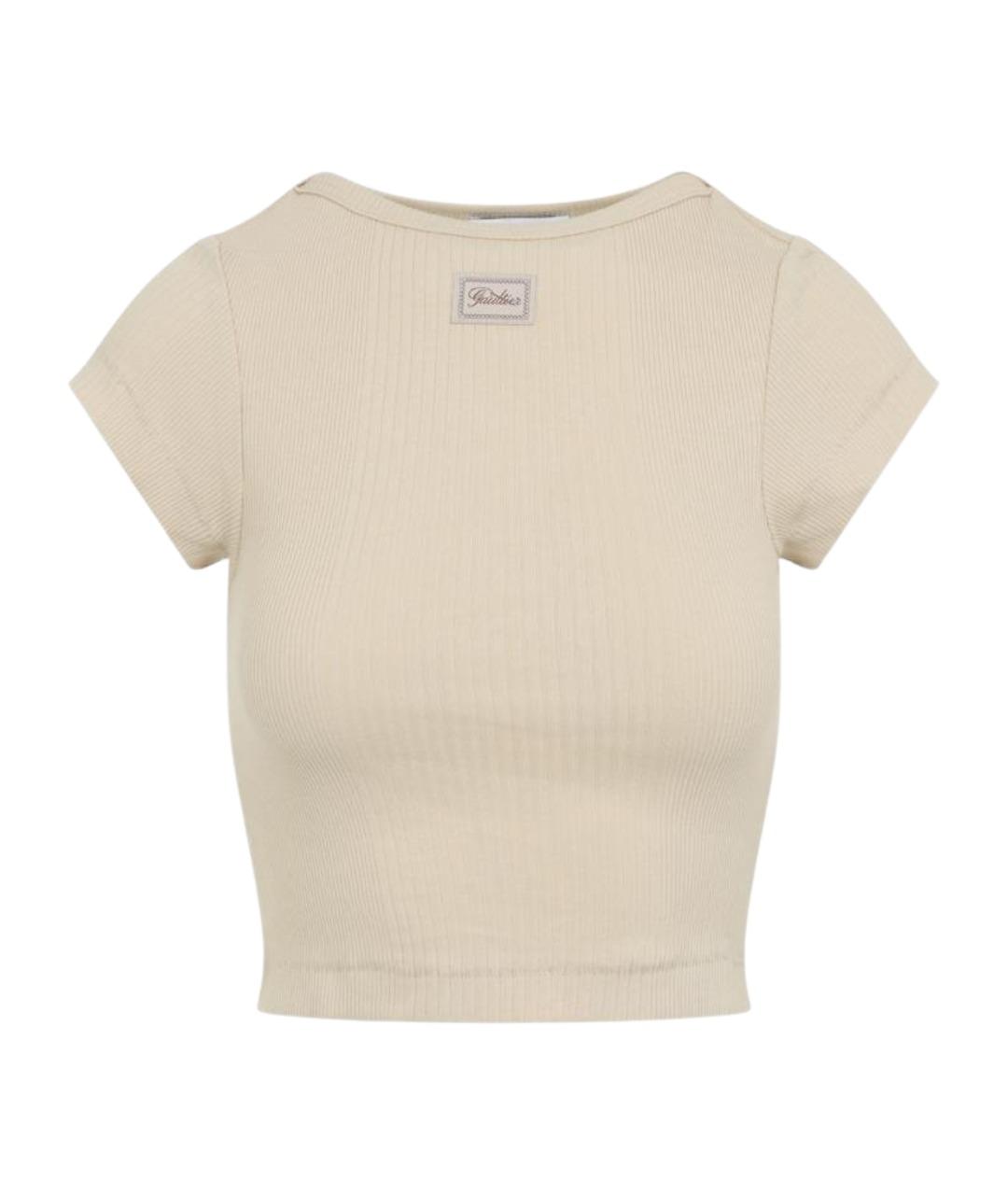 JEAN PAUL GAULTIER Бежевая хлопковая футболка, фото 1