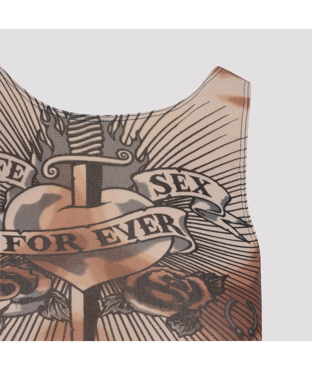 JEAN PAUL GAULTIER Мульти полиамидовая майка, фото 3