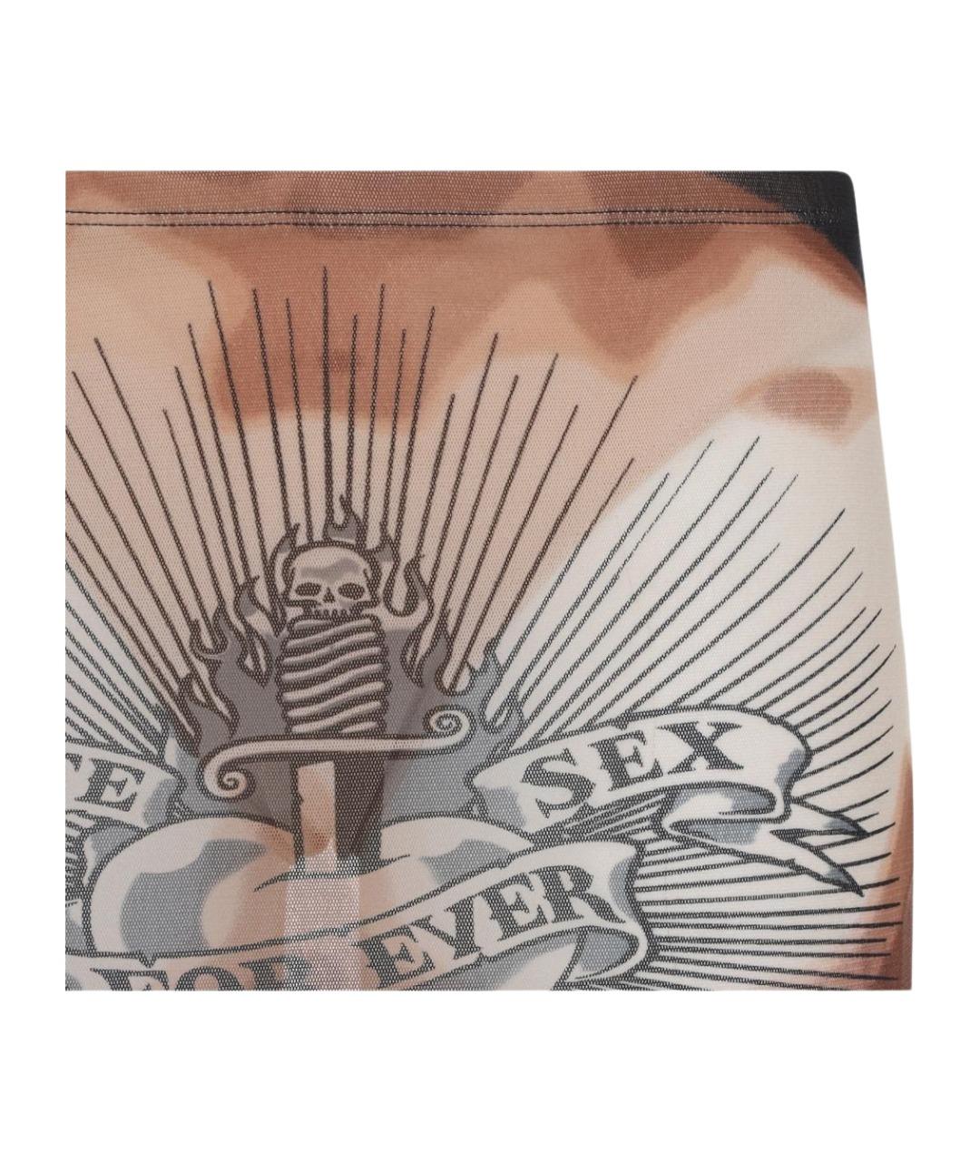 JEAN PAUL GAULTIER Мульти полиамидовая юбка миди, фото 3