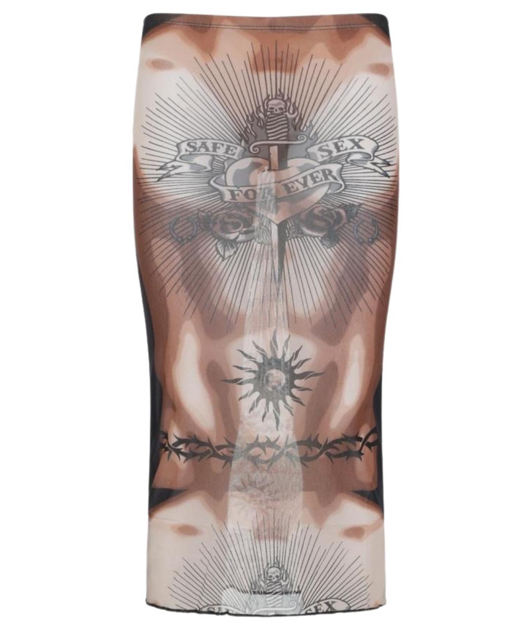 JEAN PAUL GAULTIER Мульти полиамидовая юбка миди, фото 1