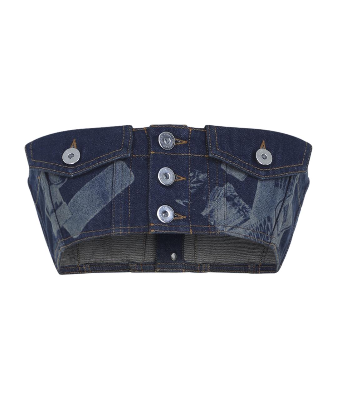 JEAN PAUL GAULTIER Синяя хлопковая майка, фото 1