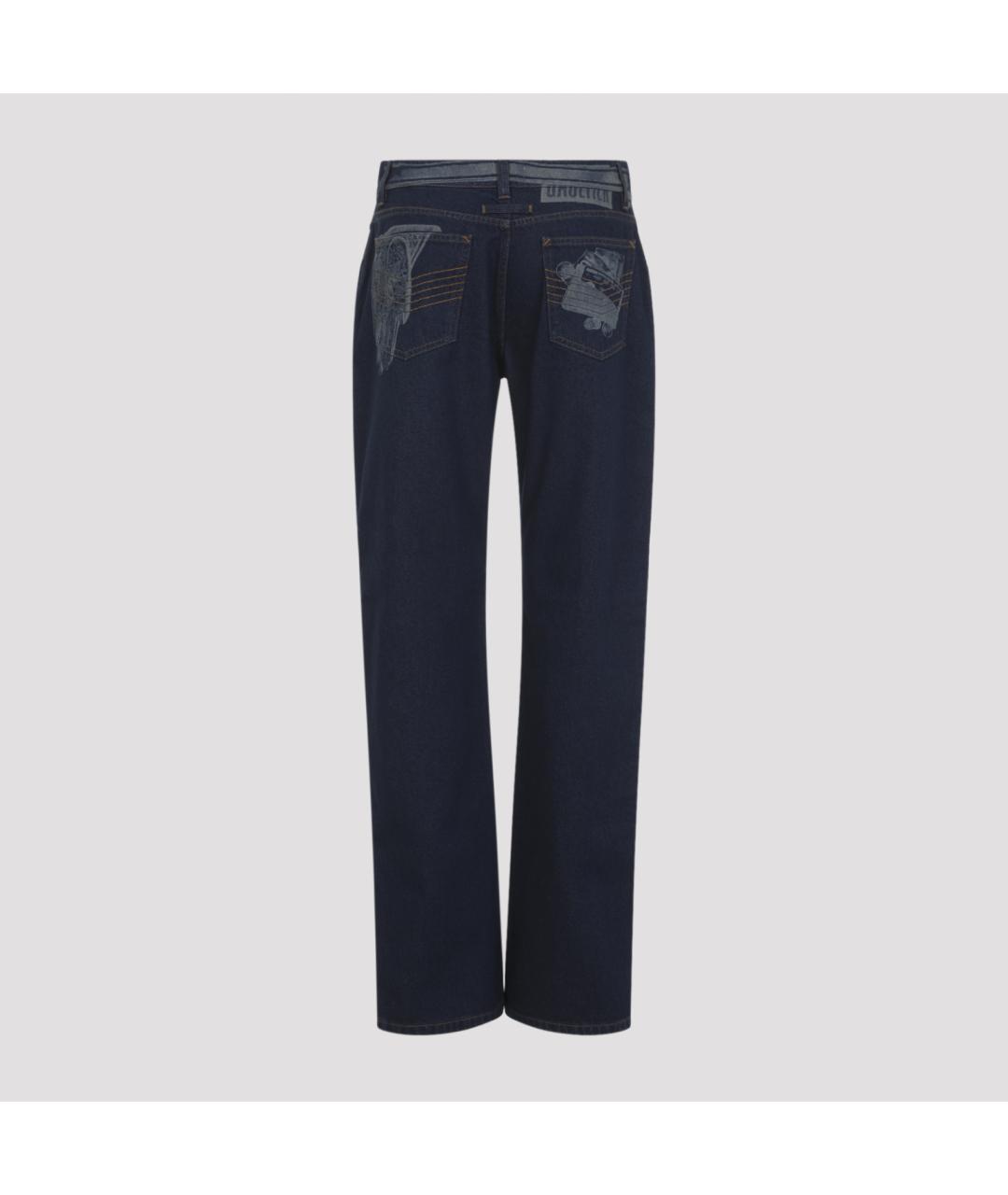 JEAN PAUL GAULTIER Синие хлопковые прямые джинсы, фото 2