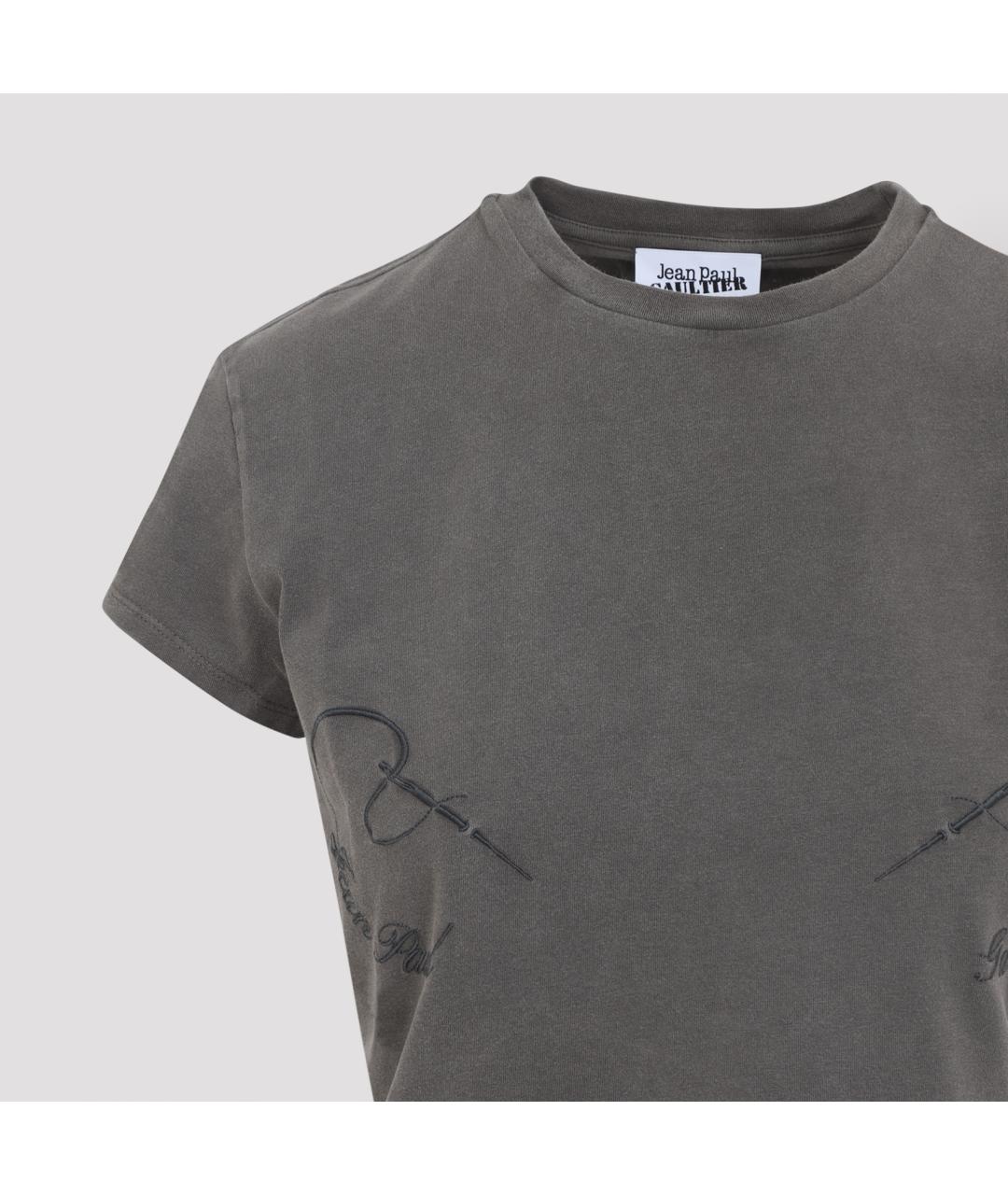 JEAN PAUL GAULTIER Серая хлопковая футболка, фото 3