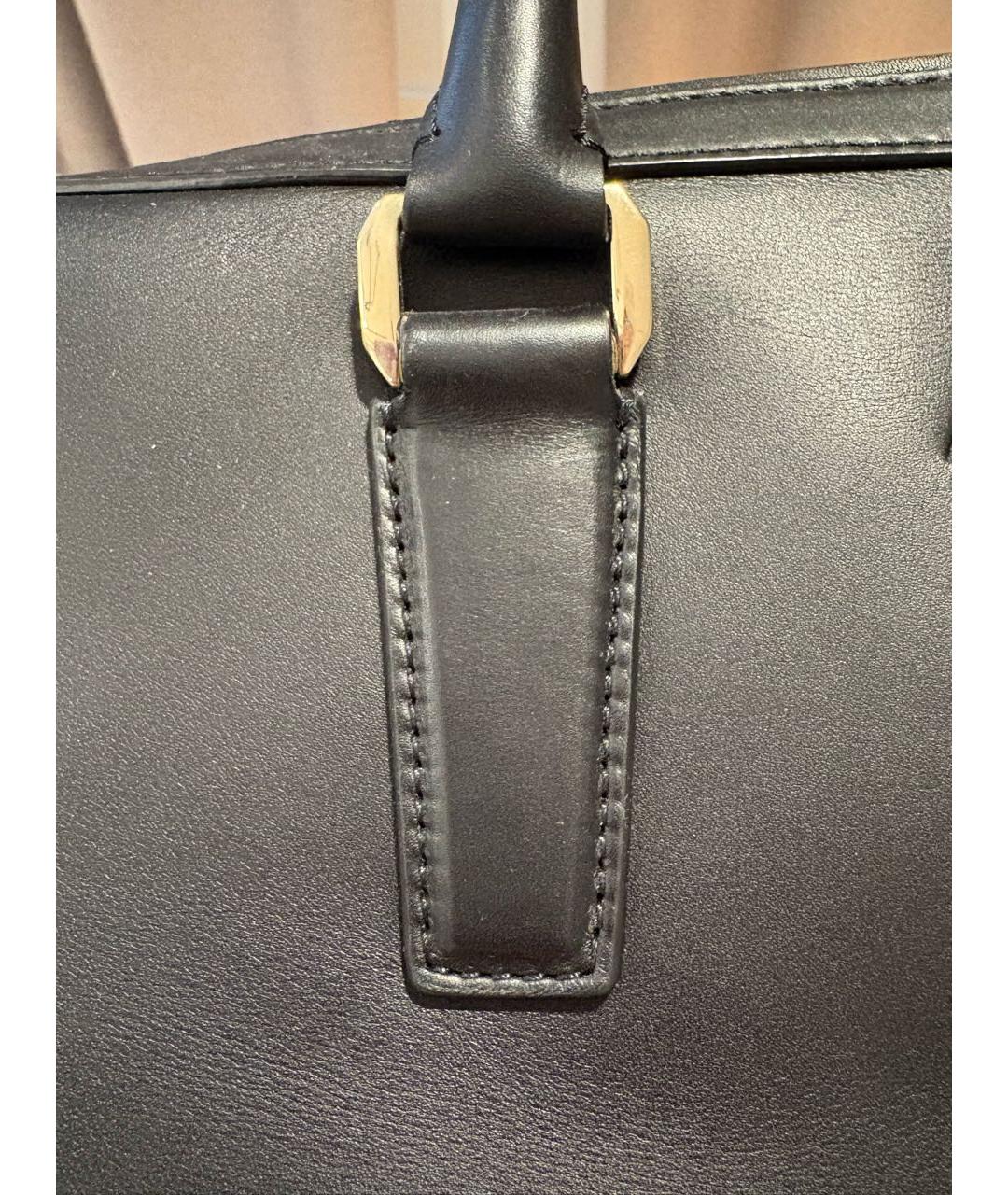 BRIONI Черный кожаный портфель, фото 6