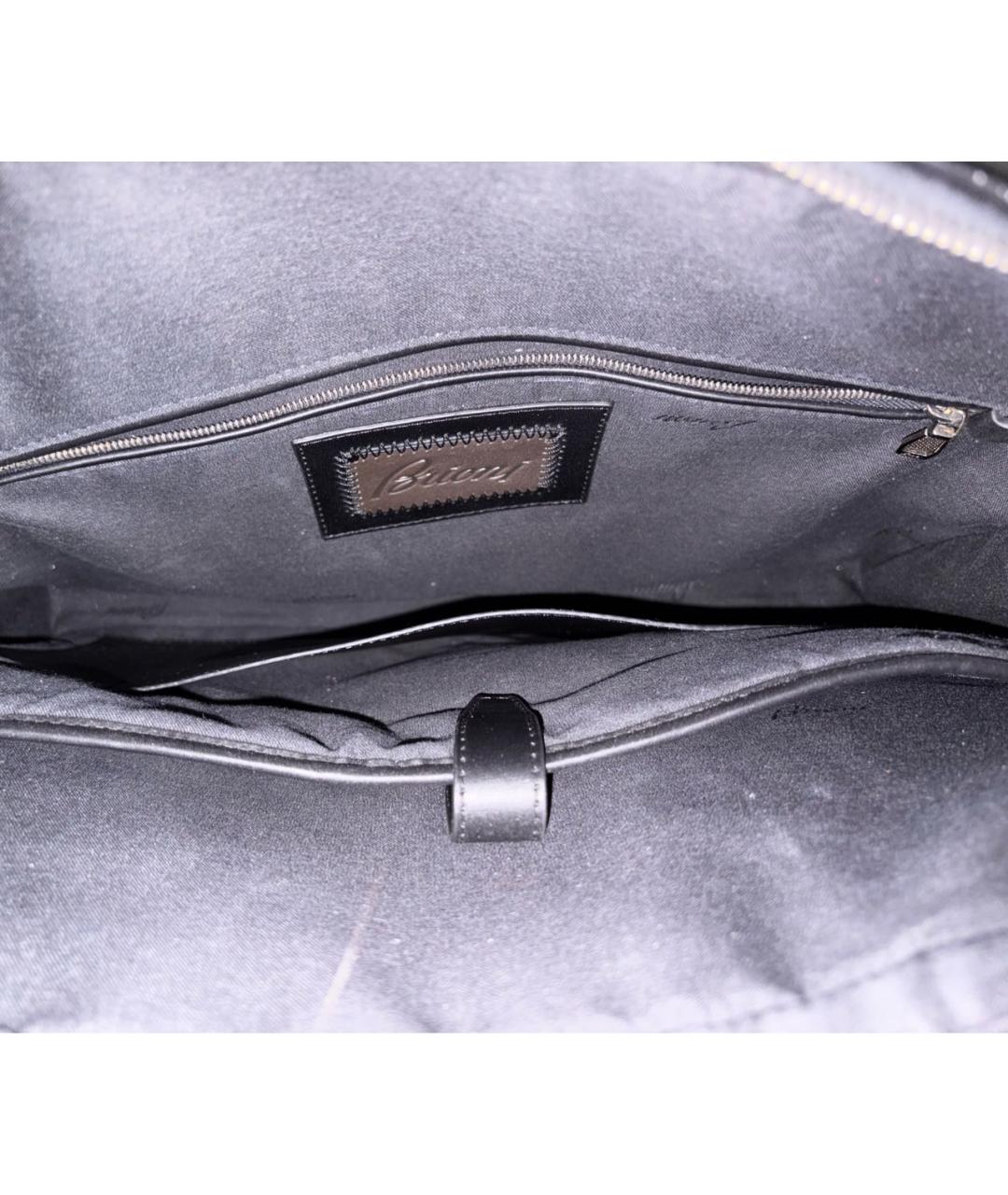 BRIONI Черный кожаный портфель, фото 4