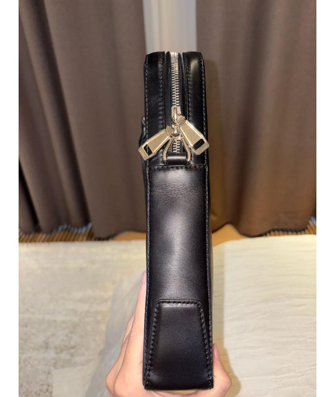 BRIONI Черный кожаный портфель, фото 5