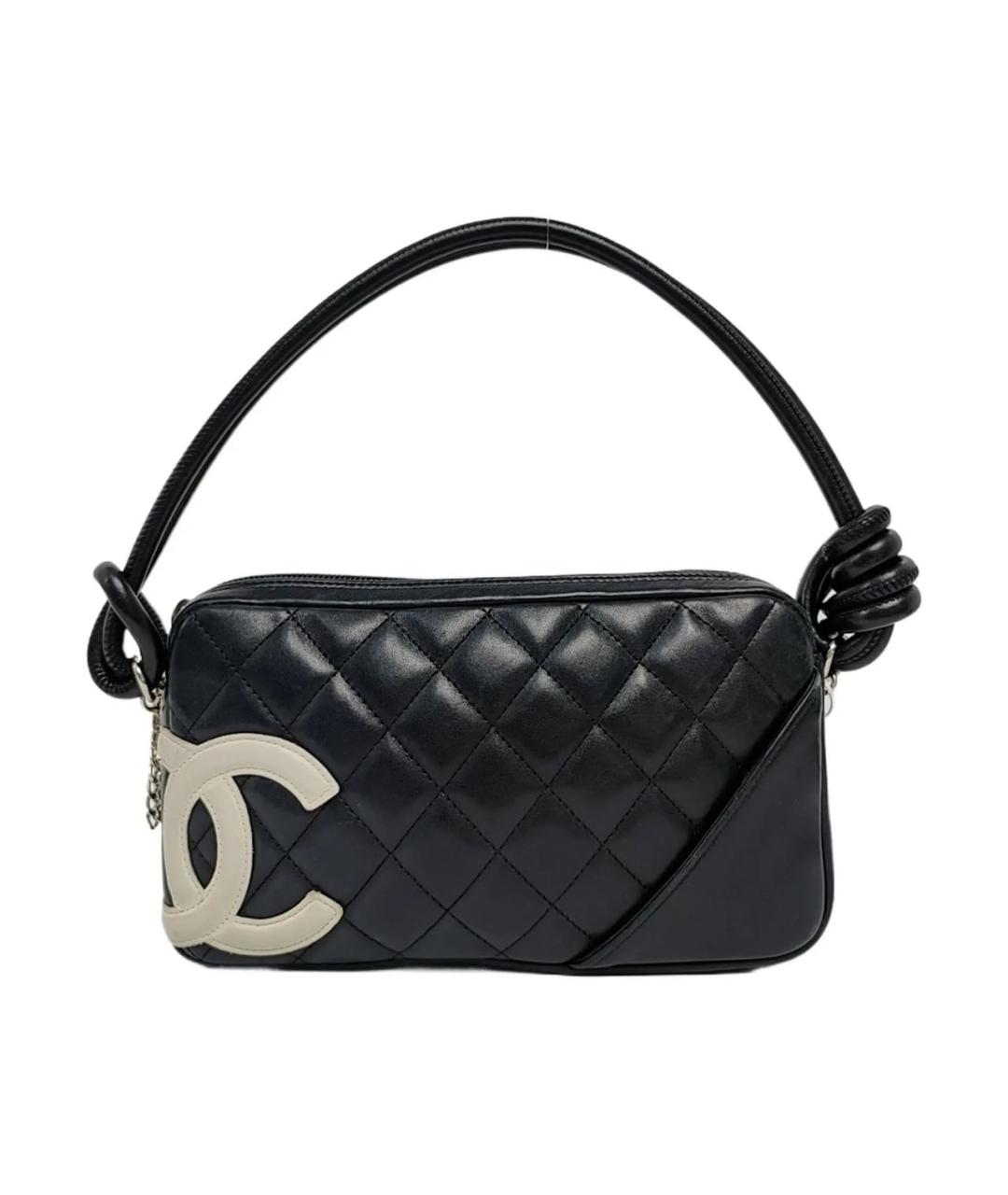 CHANEL Черная кожаная сумка с короткими ручками, фото 1