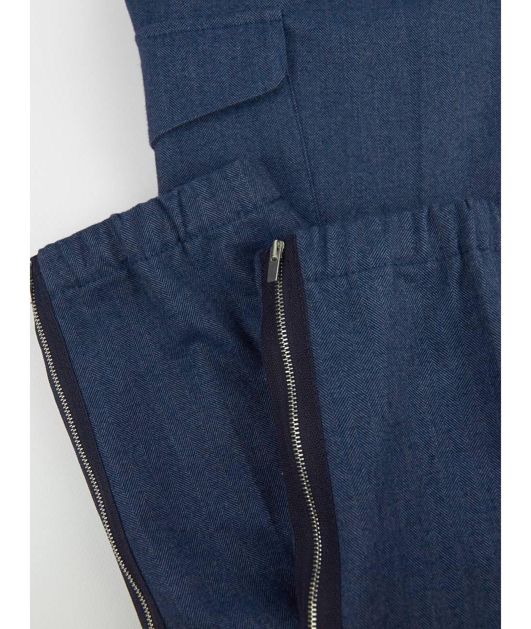 BRUNELLO CUCINELLI Синие хлопковые повседневные брюки, фото 7