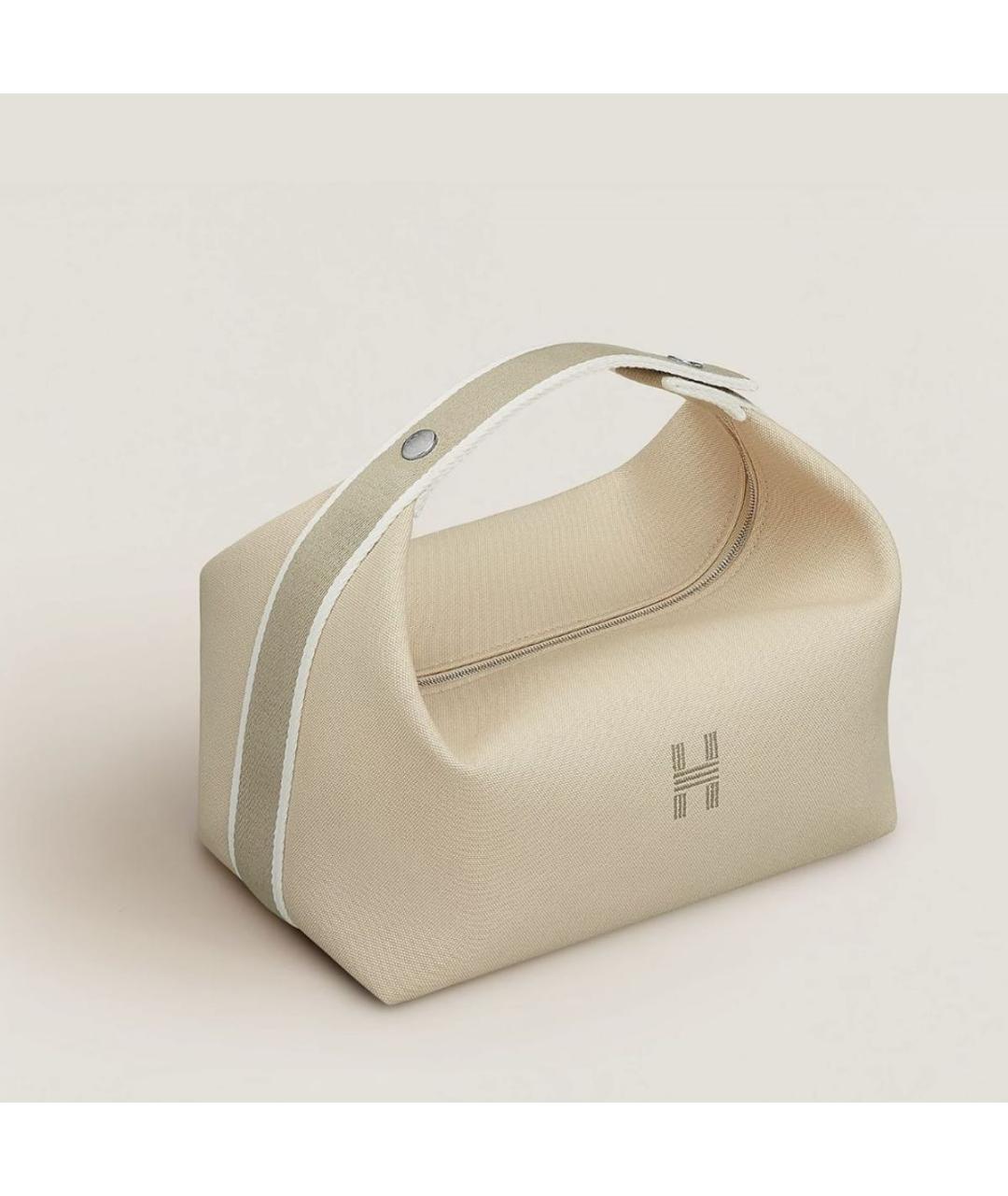 HERMES Бежевая хлопковая косметичка, фото 3