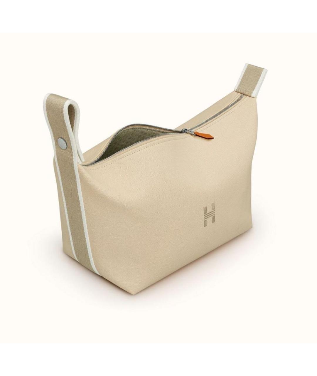 HERMES Бежевая хлопковая косметичка, фото 2