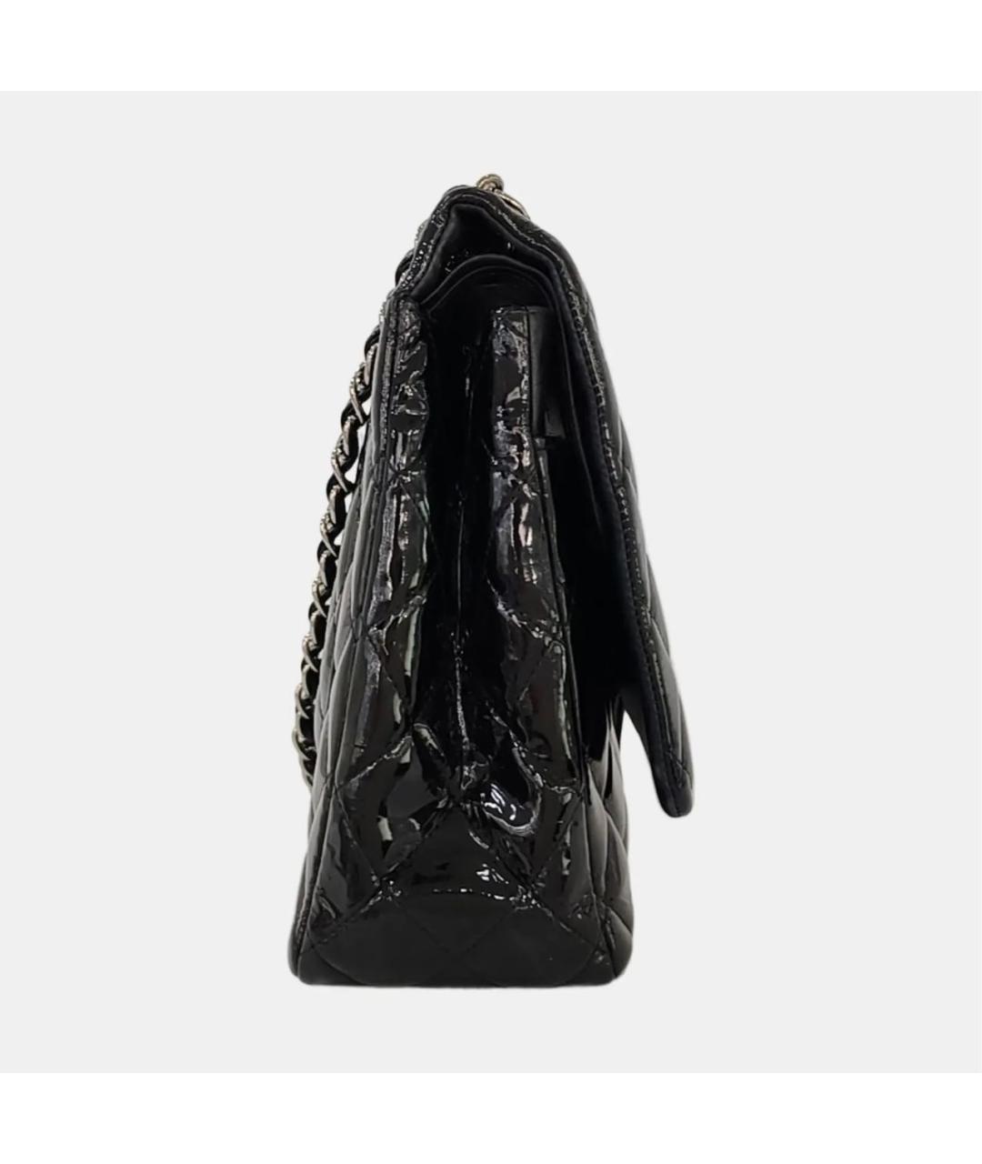 CHANEL Черная сумка через плечо из лакированной кожи, фото 3