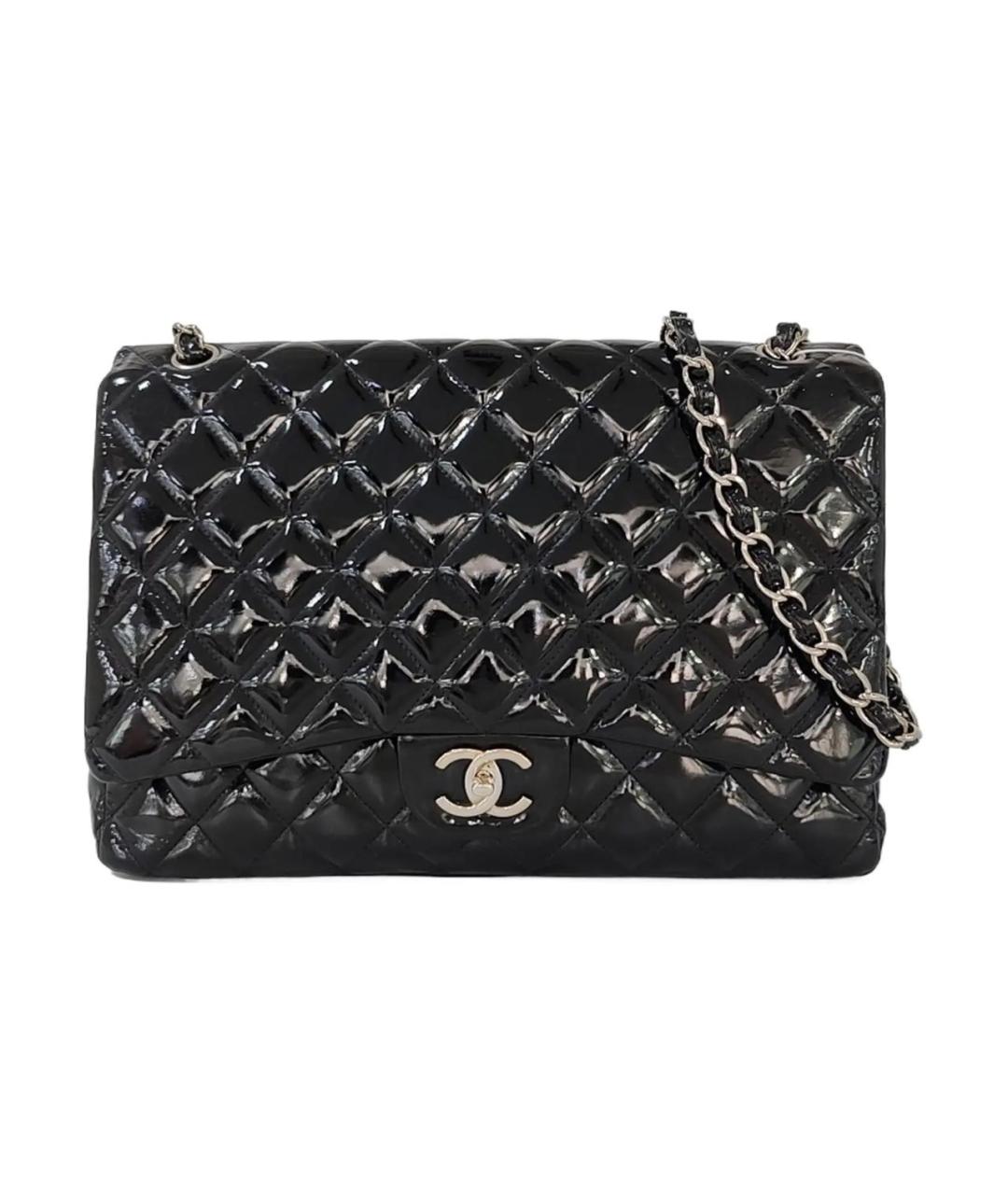 CHANEL Черная сумка через плечо из лакированной кожи, фото 1