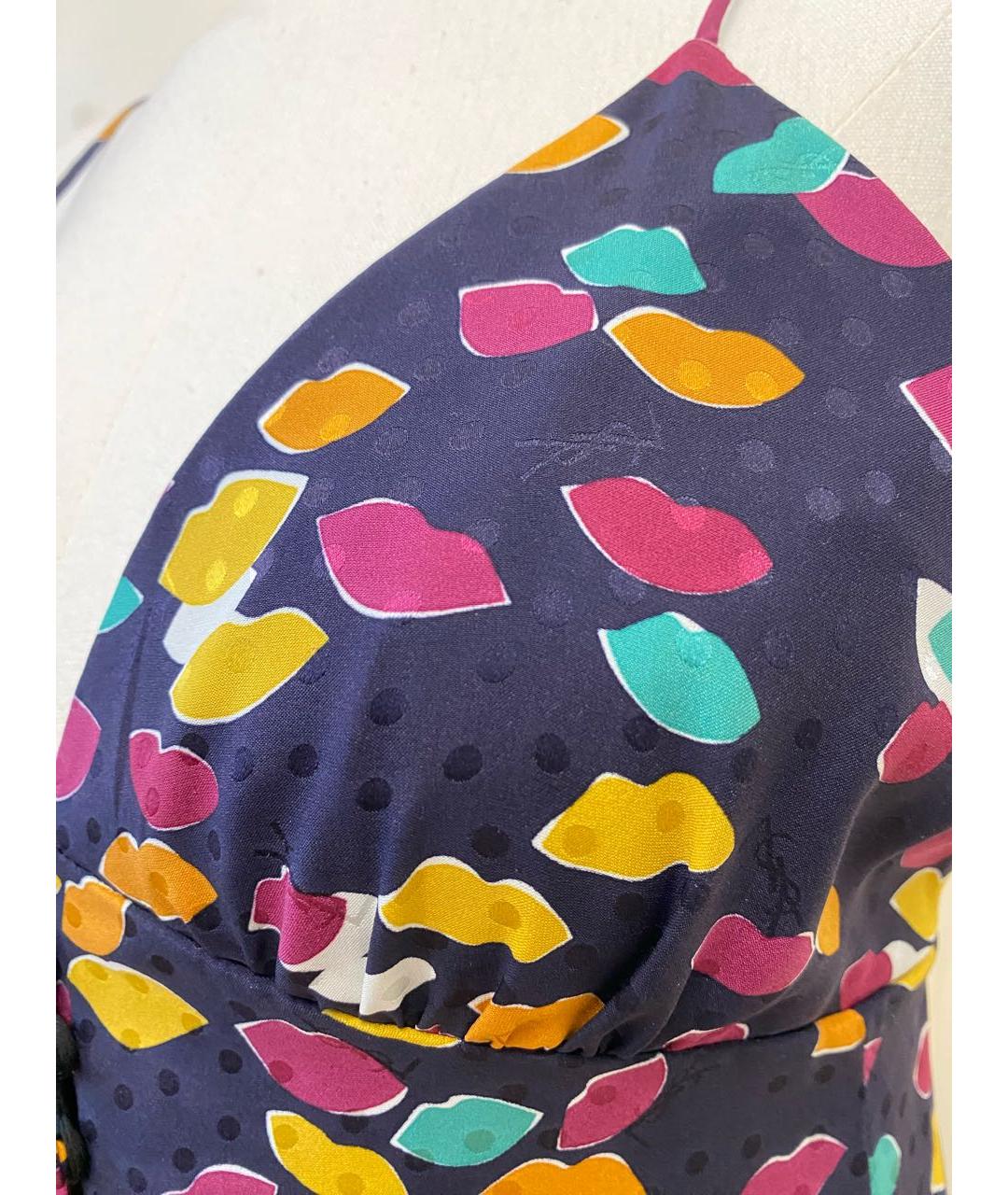 SAINT LAURENT Мульти шелковое коктейльное платье, фото 4