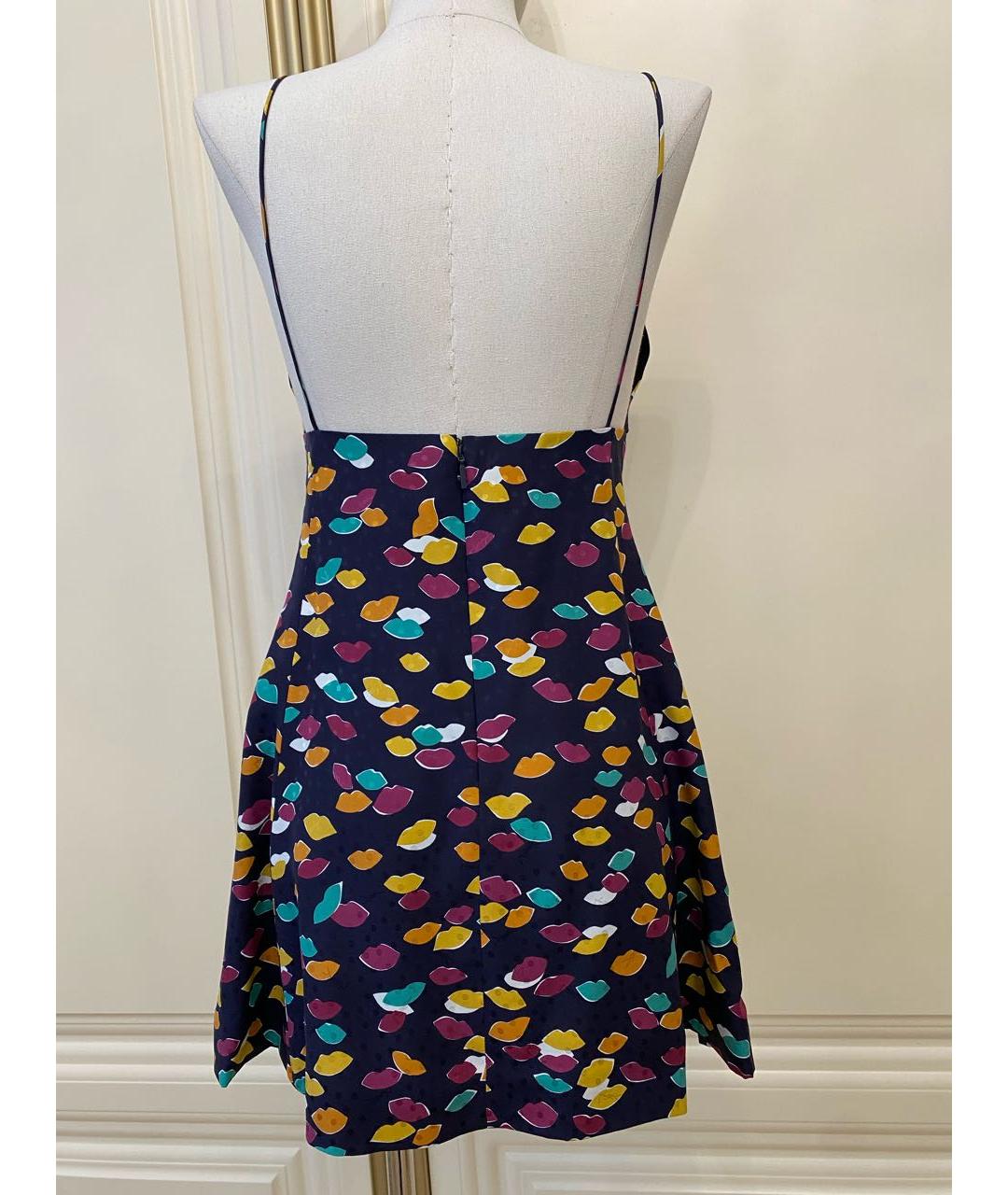 SAINT LAURENT Мульти шелковое коктейльное платье, фото 5