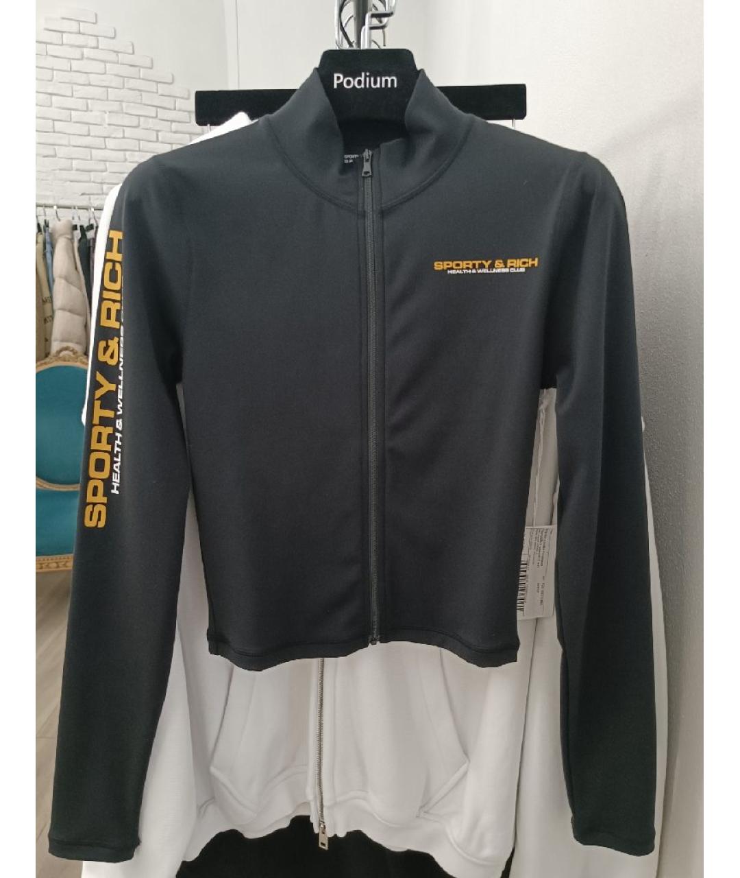 SPORTY AND RICH Черная полиамидовая спортивная куртка, фото 9