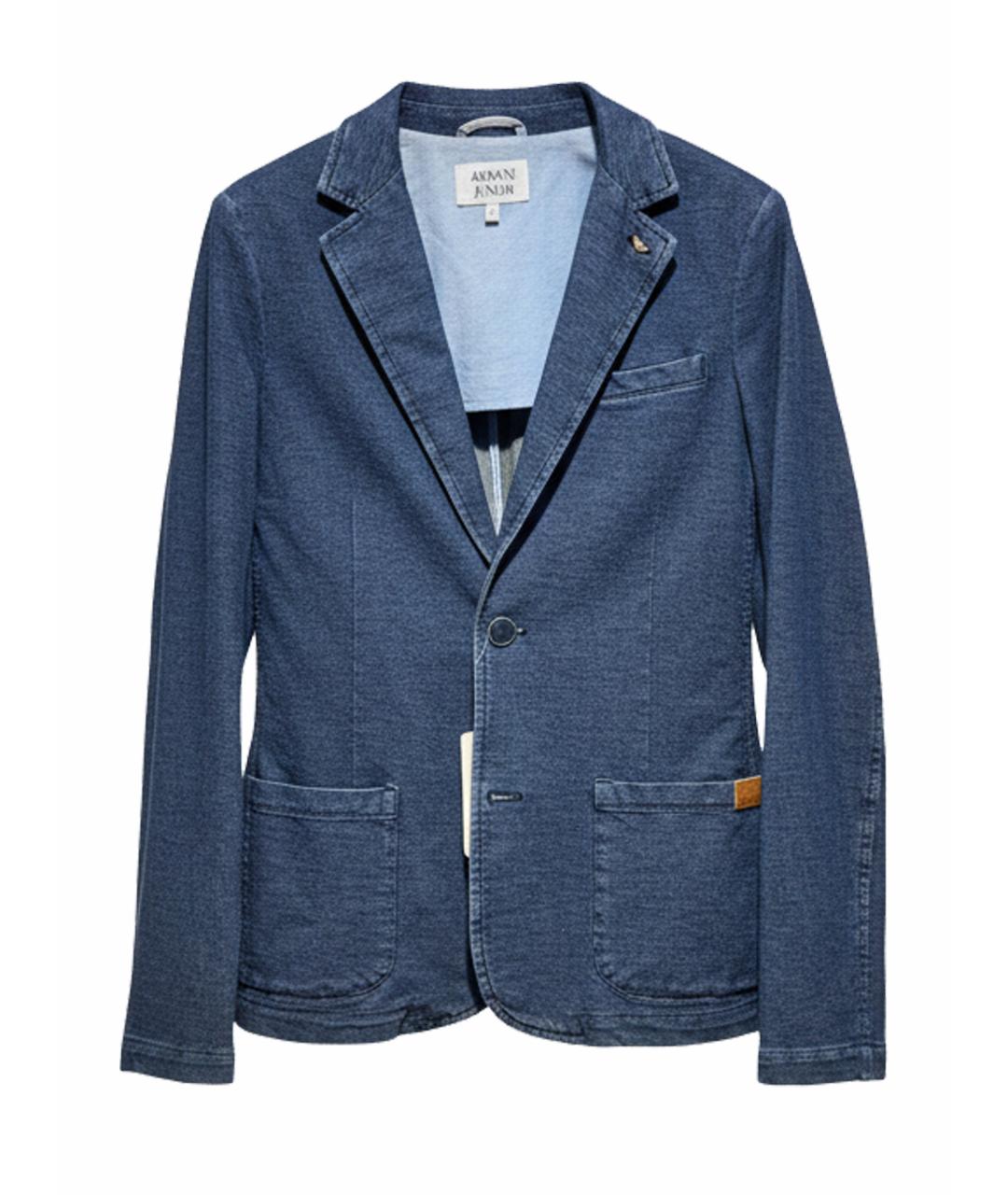 ARMANI JUNIOR Голубой шерстяной жакет / жилет, фото 1