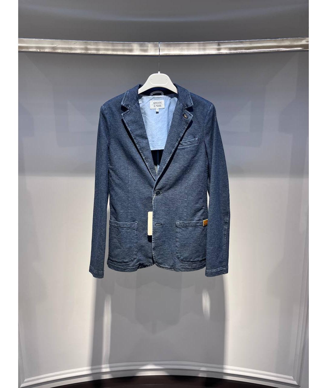 ARMANI JUNIOR Голубой шерстяной жакет / жилет, фото 4