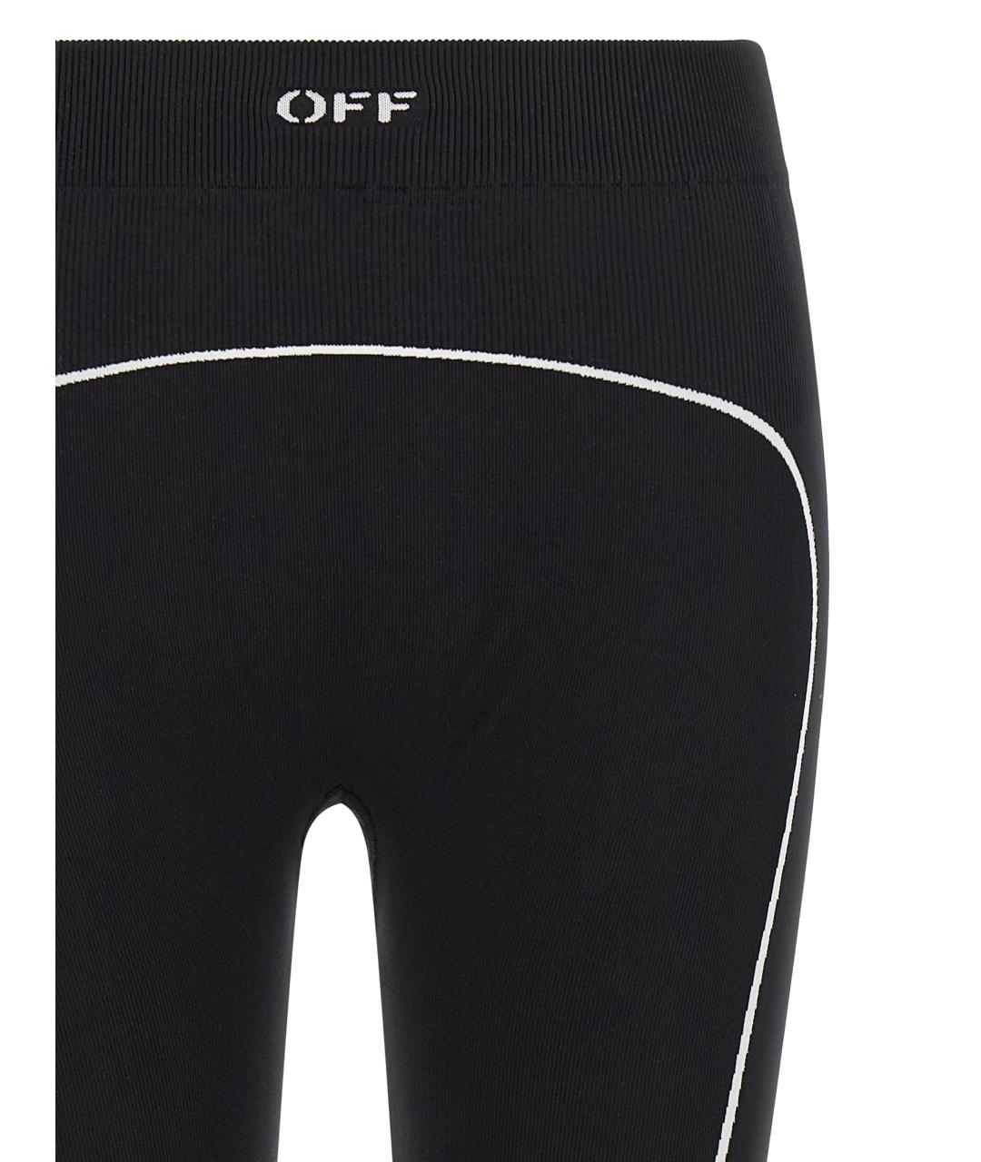OFF-WHITE Черные полиамидовые леггинсы и велосипедки, фото 3