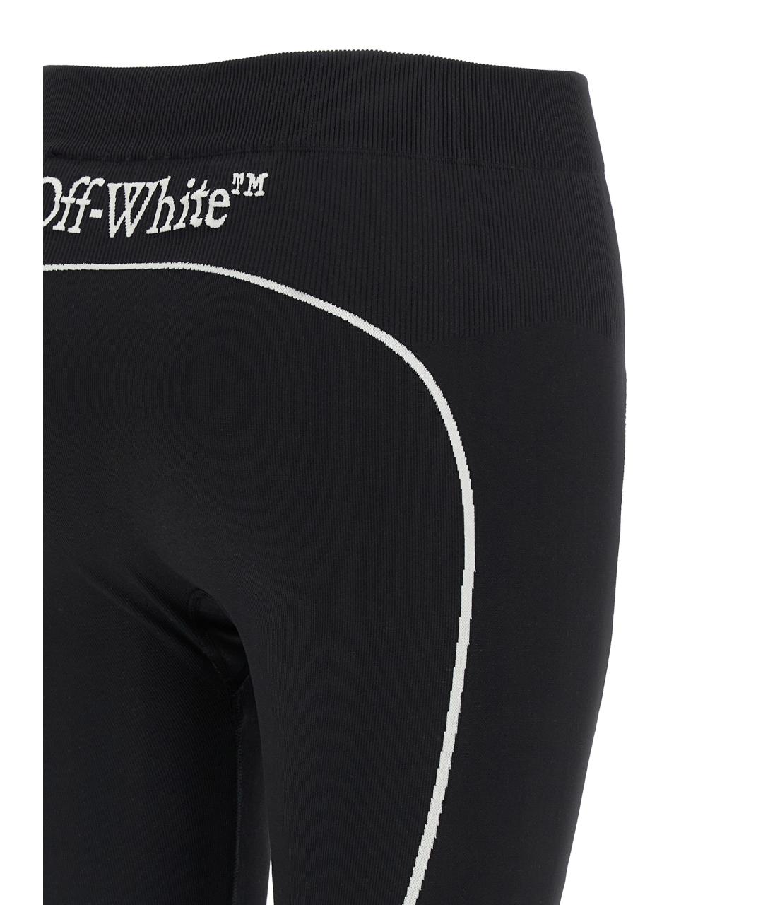 OFF-WHITE Черные полиамидовые леггинсы и велосипедки, фото 4