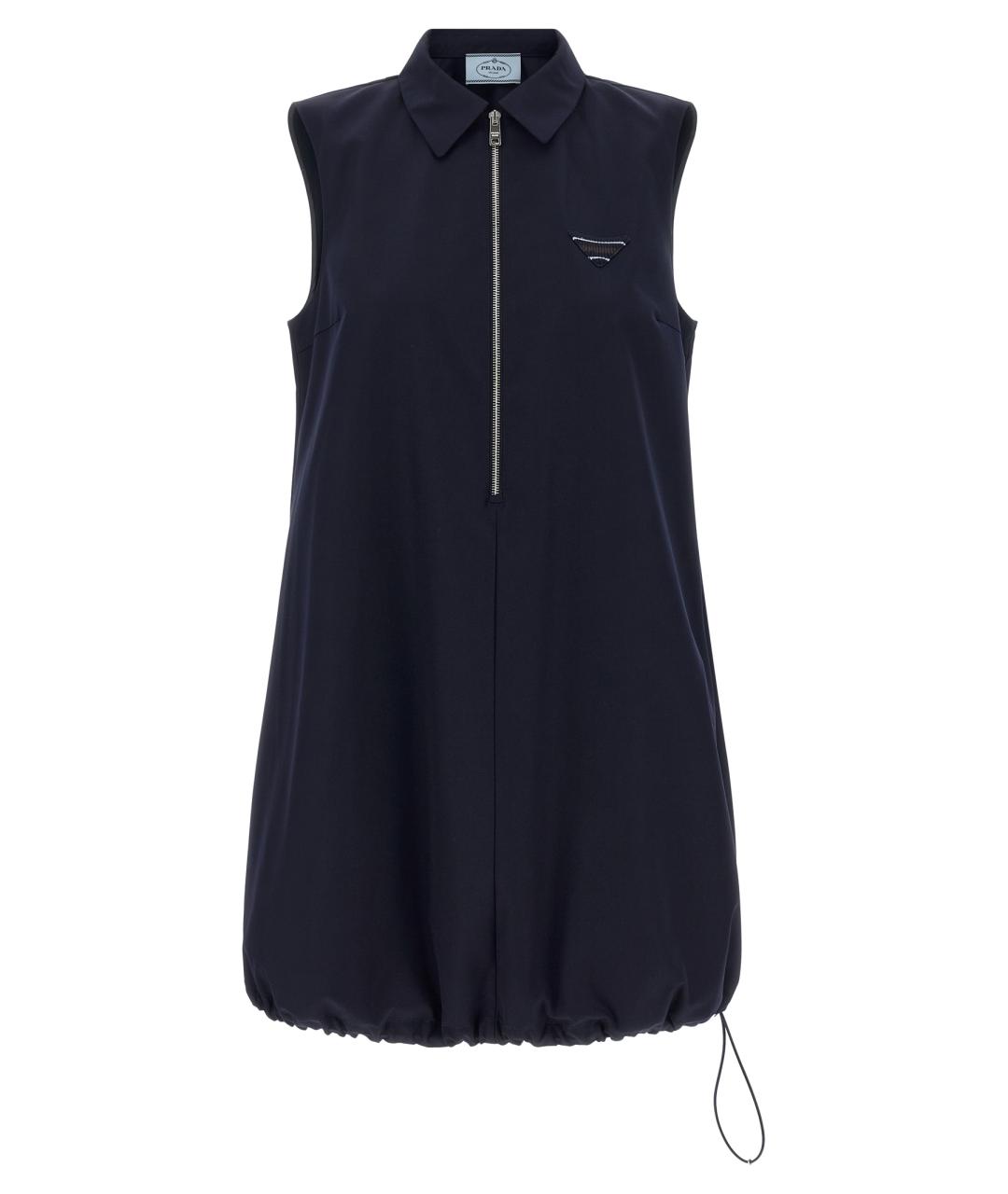 PRADA Темно-синее полиэстеровое повседневное платье, фото 1