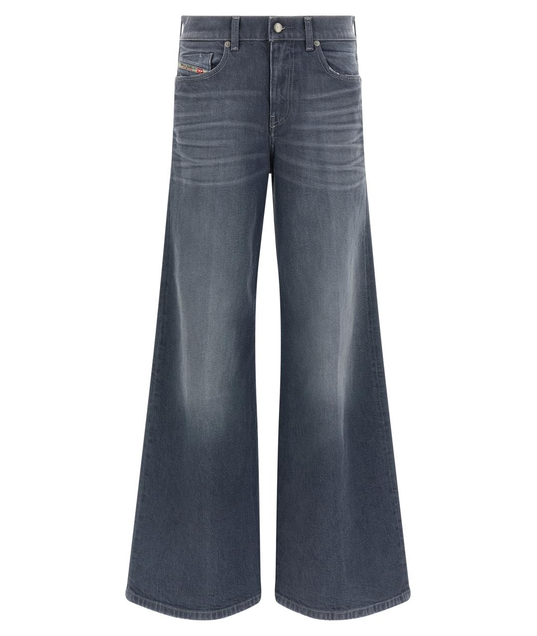 DIESEL Серые хлопковые прямые джинсы, фото 1