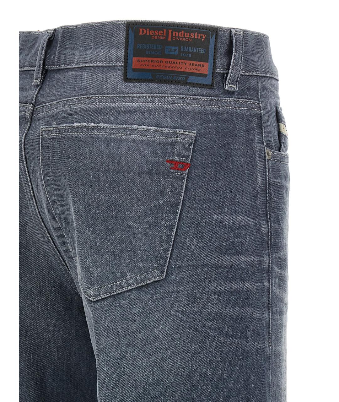 DIESEL Серые хлопковые прямые джинсы, фото 4