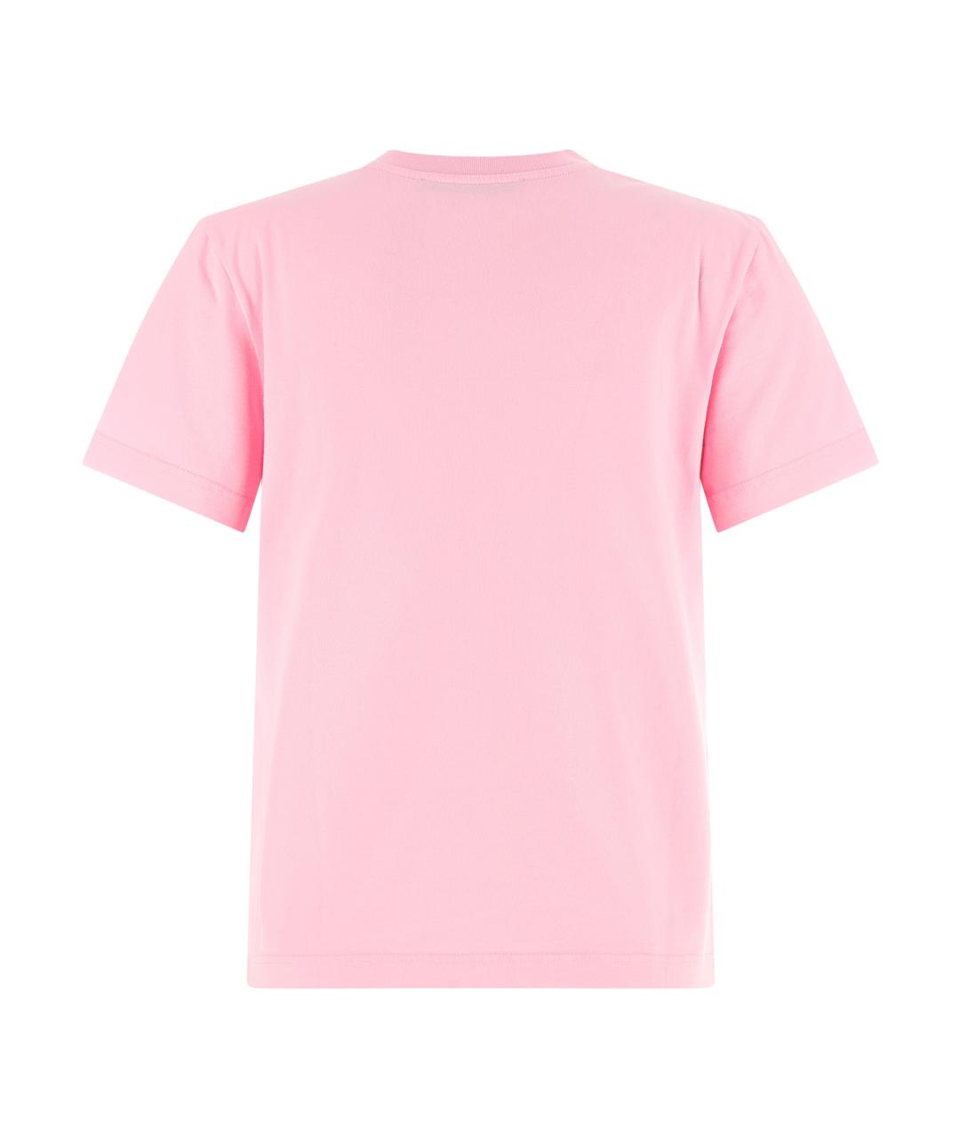 JACQUEMUS Розовая хлопковая футболка, фото 2