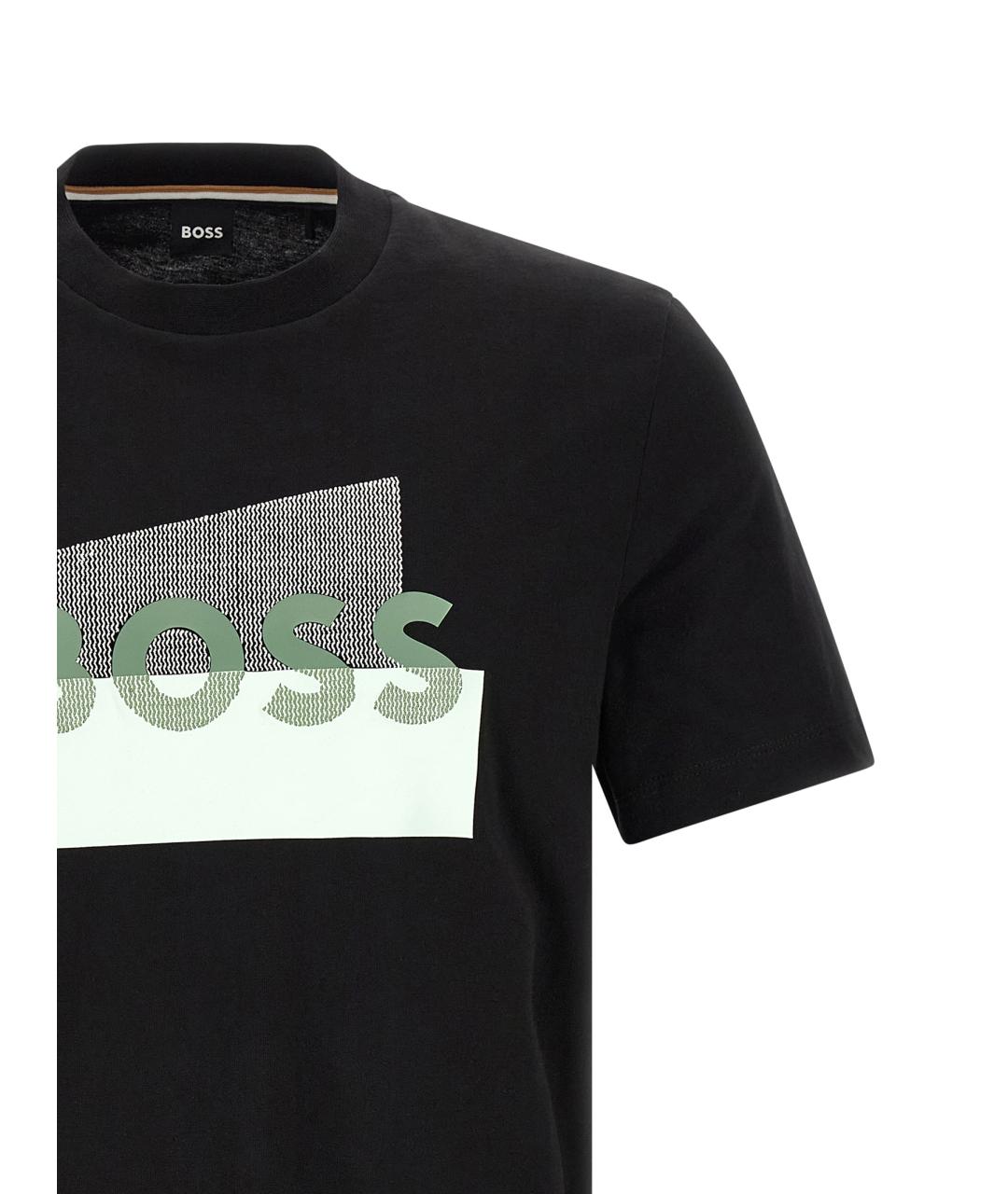 HUGO BOSS Черная хлопковая футболка, фото 3