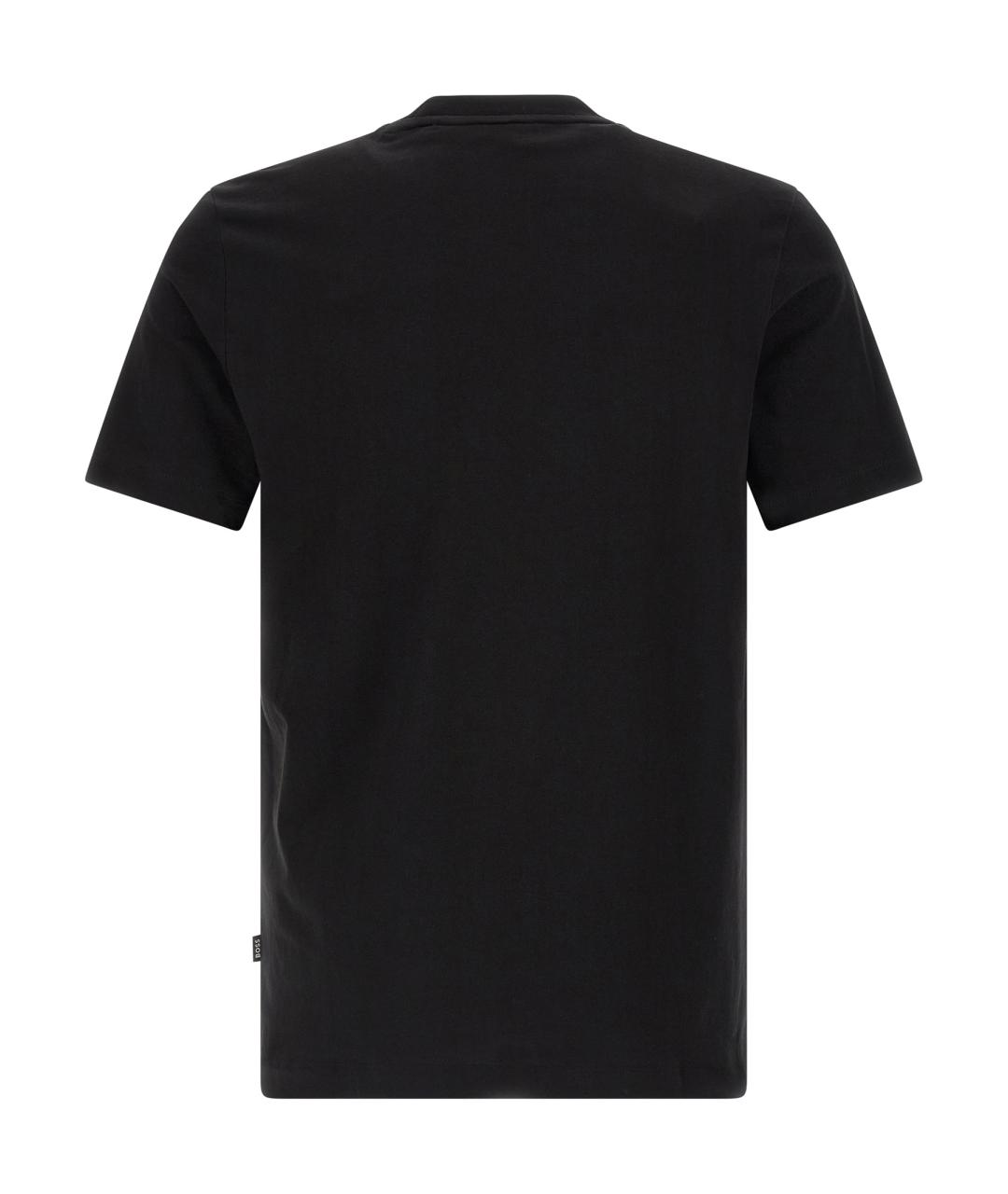 HUGO BOSS Черная хлопковая футболка, фото 2