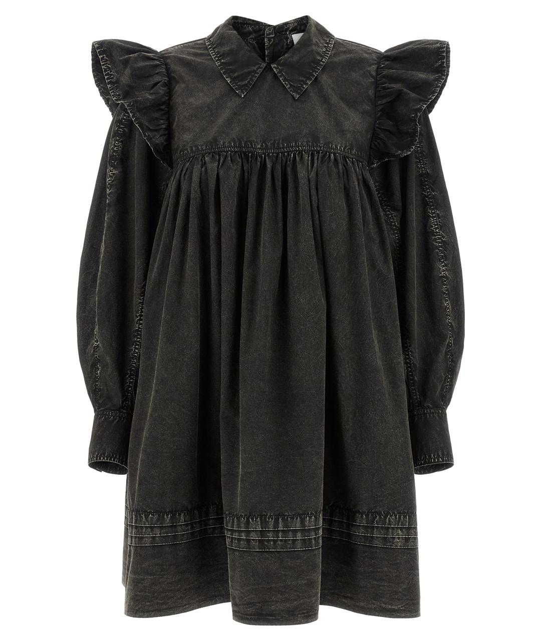GANNI Черное хлопковое платье, фото 1