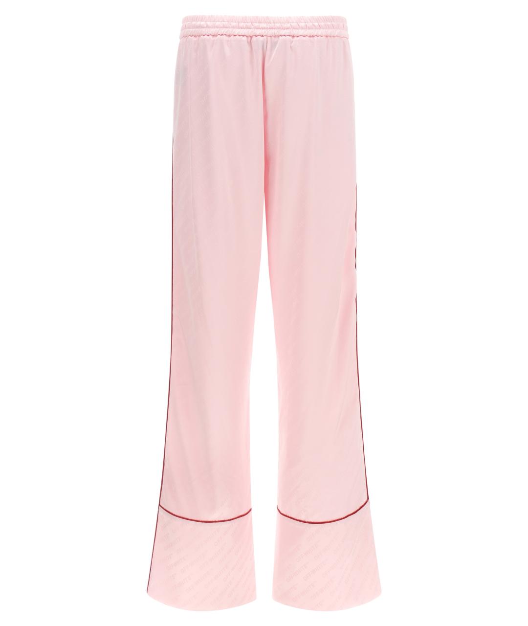 OFF-WHITE Розовые вискозные прямые брюки, фото 2
