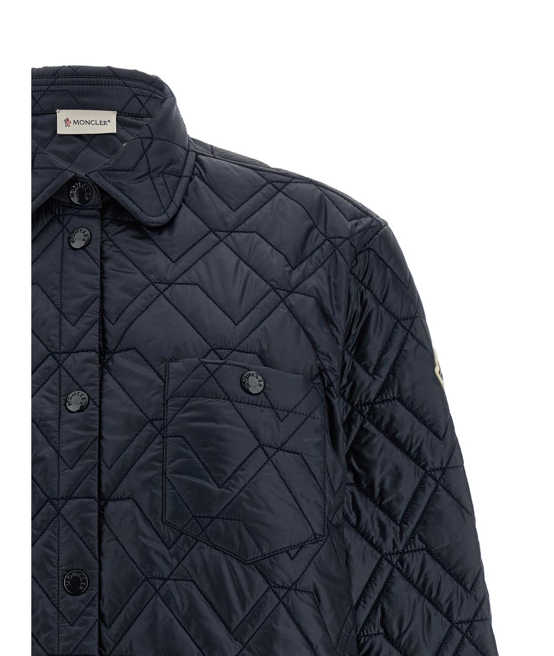 MONCLER Темно-синяя полиамидовая куртка, фото 3