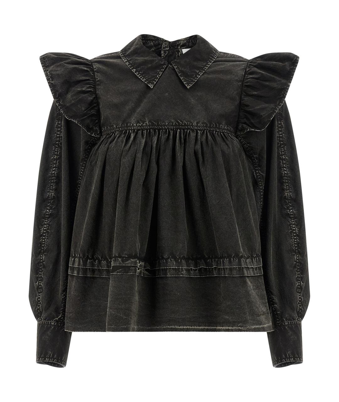 GANNI Черная хлопковая блузы, фото 1