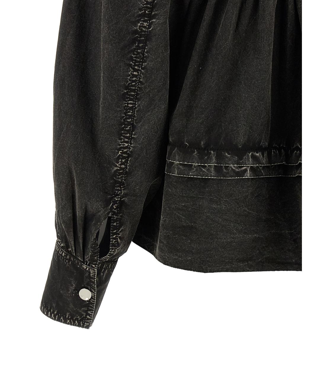 GANNI Черная хлопковая блузы, фото 4