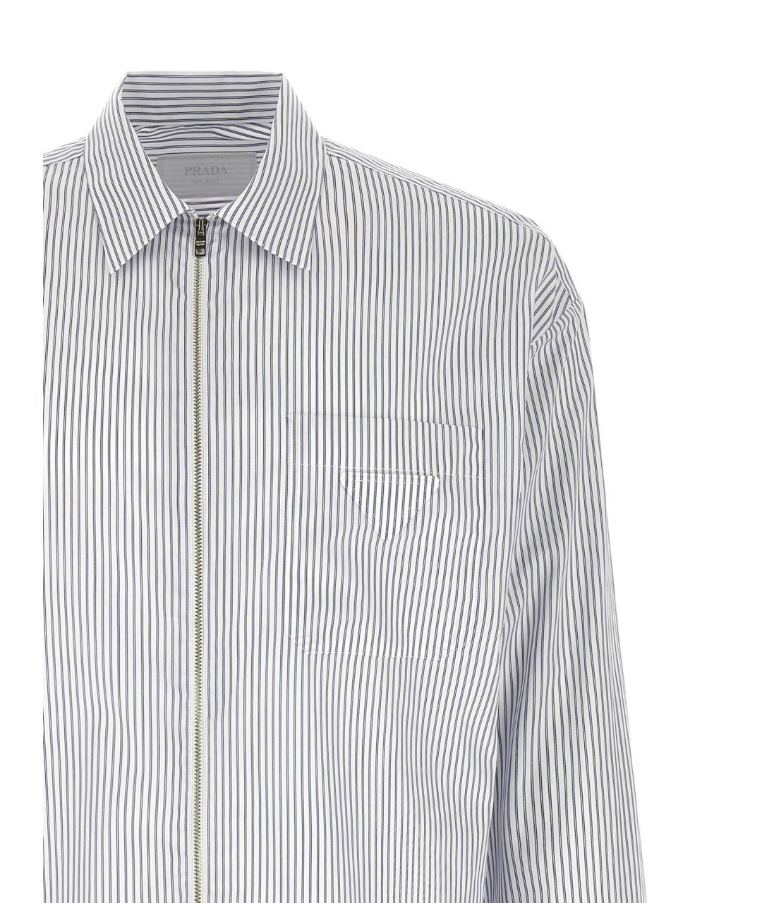 PRADA Синяя хлопковая кэжуал рубашка, фото 3