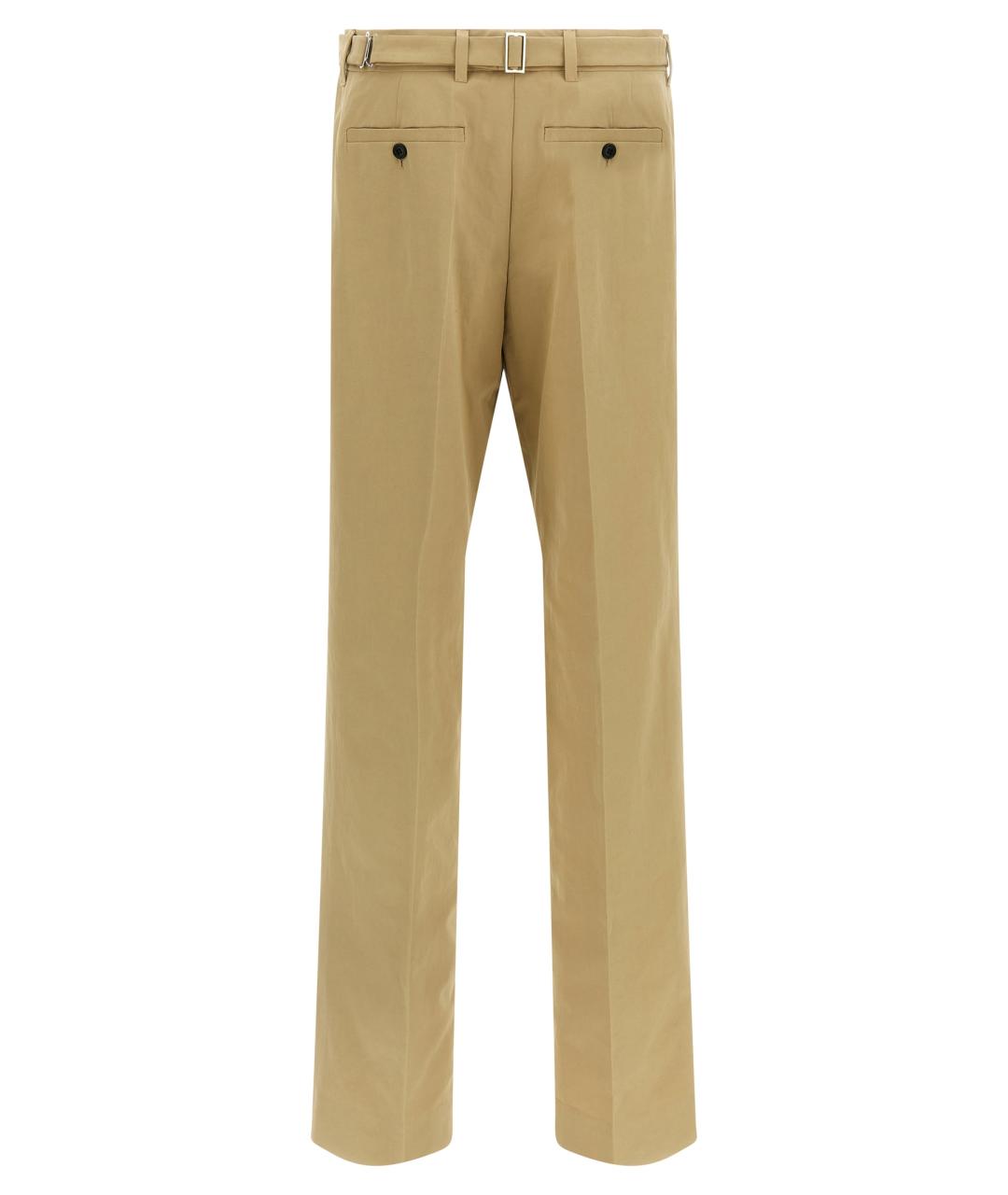PRADA Бежевые хлопковые прямые брюки, фото 2