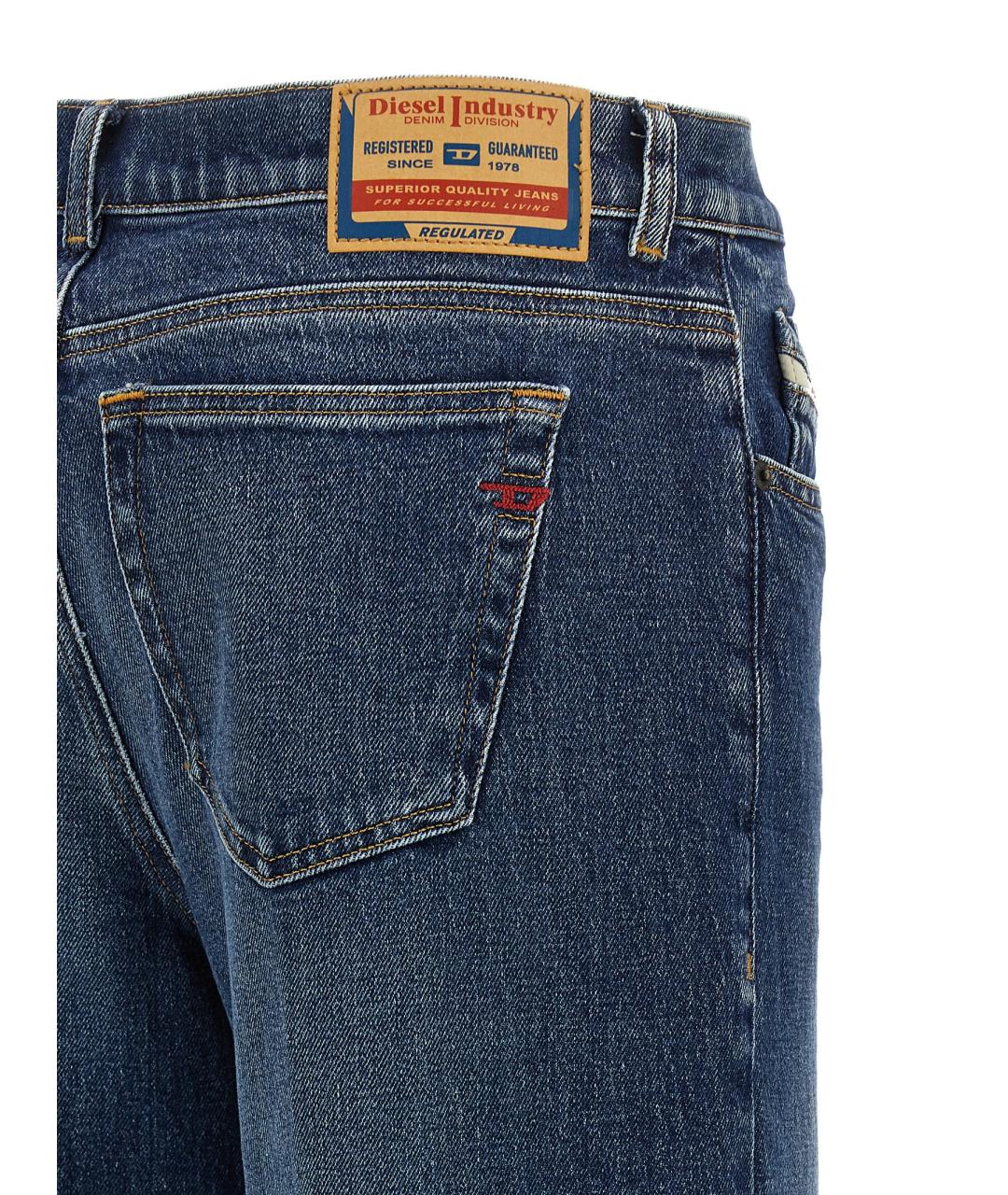 DIESEL Синие хлопковые прямые джинсы, фото 4