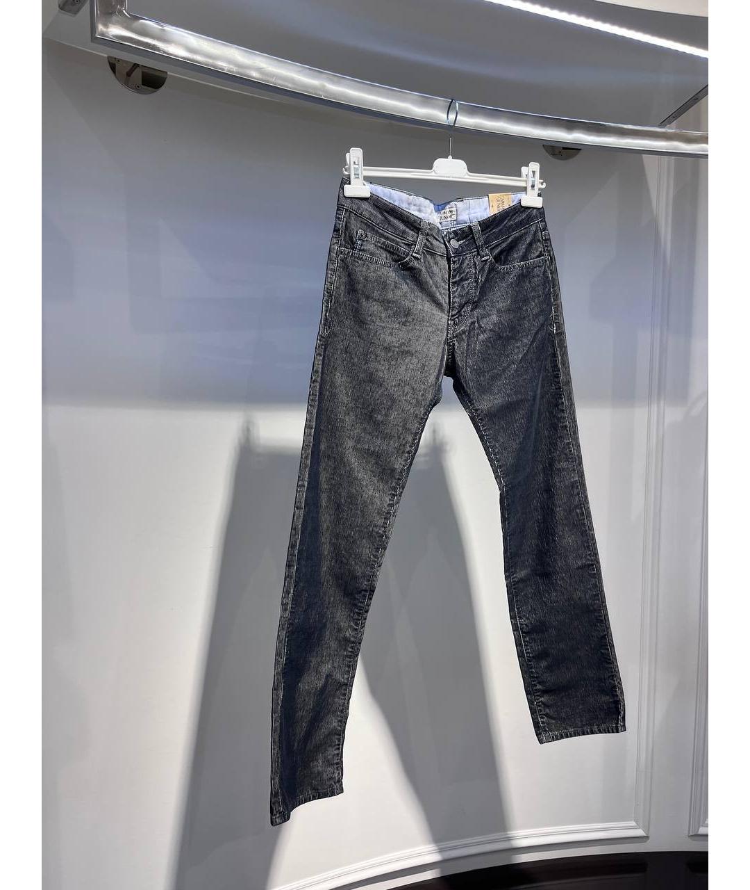 ARMANI JUNIOR Серые хлопковые детские джинсы, фото 2