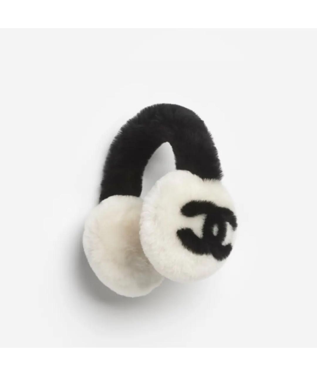 CHANEL Белые шерстяные наушники, фото 3