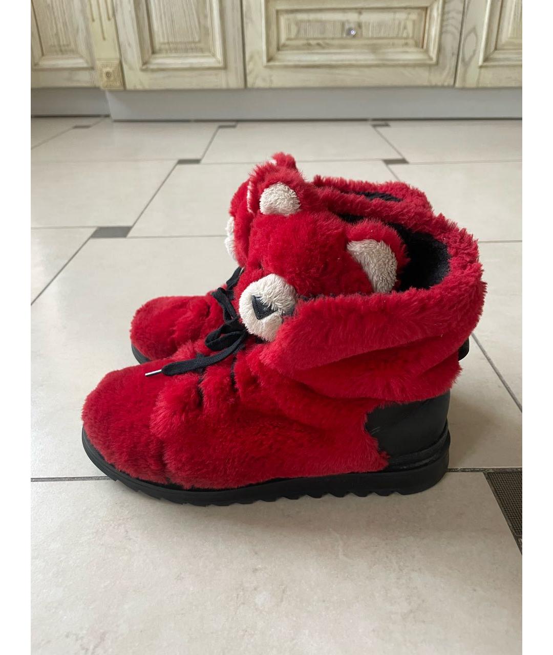 DOLCE&GABBANA Красные кожаные ботинки, фото 6