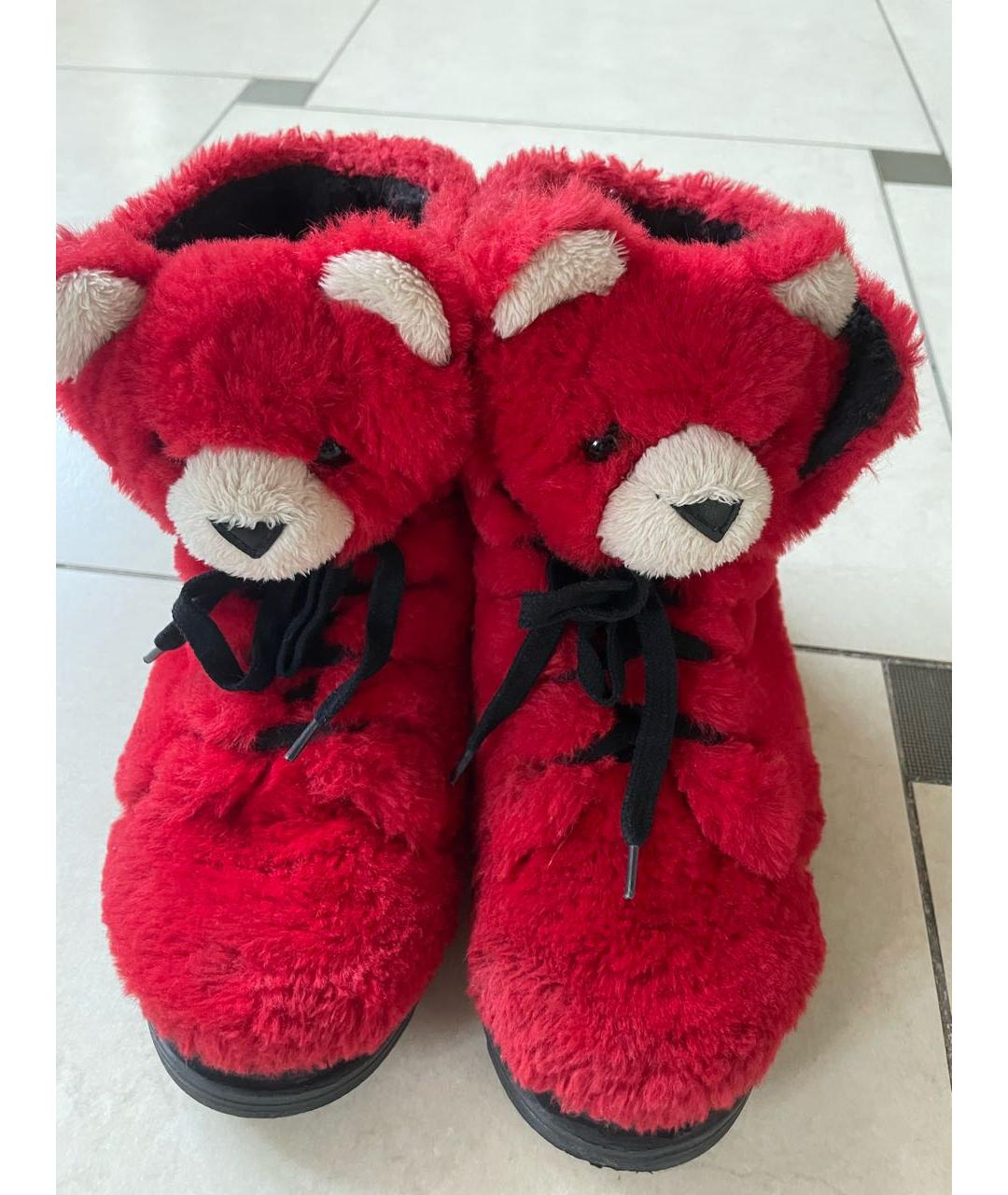 DOLCE&GABBANA Красные кожаные ботинки, фото 2