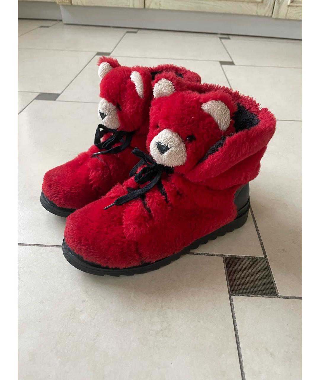 DOLCE&GABBANA Красные кожаные ботинки, фото 5