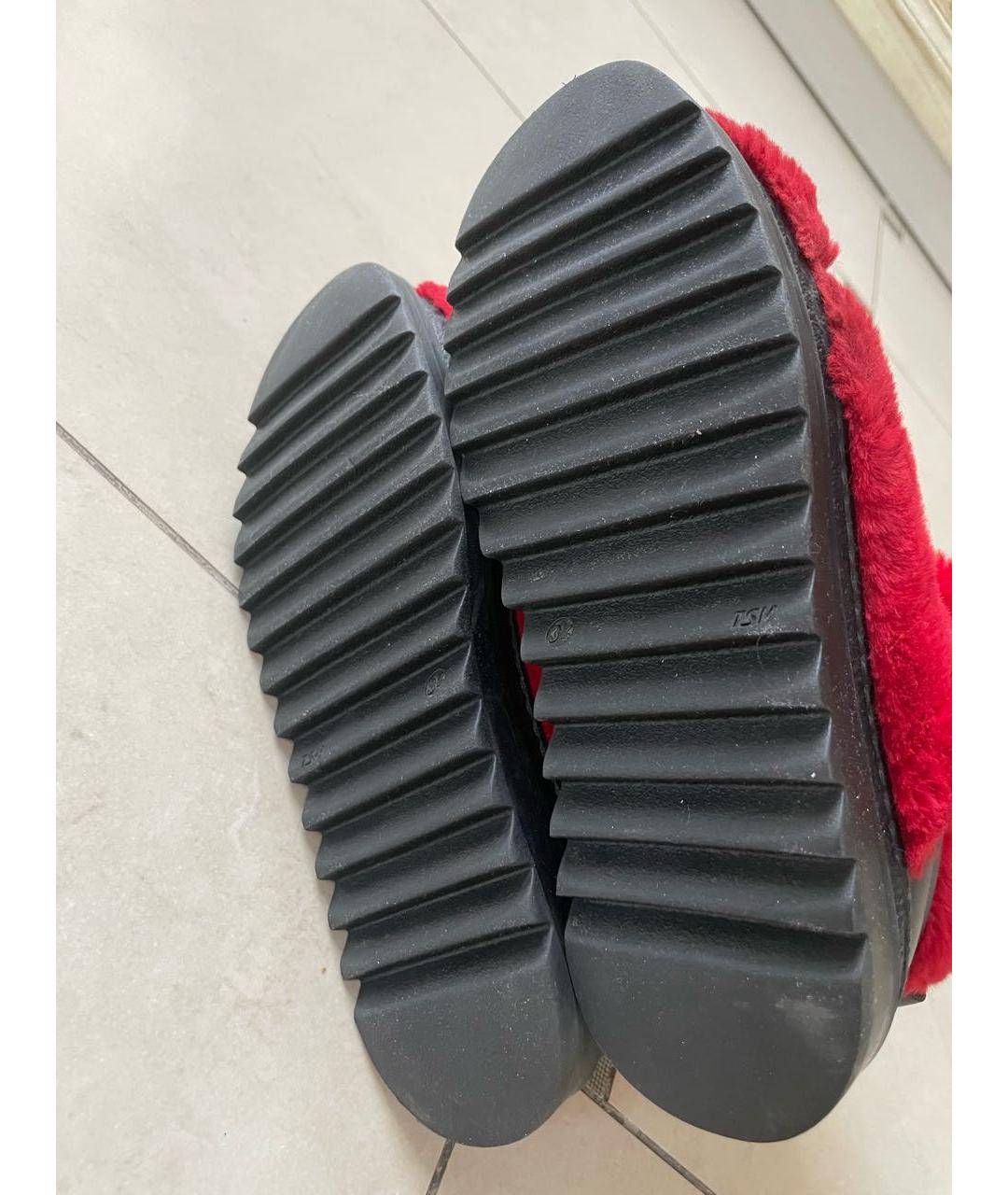 DOLCE&GABBANA Красные кожаные ботинки, фото 4