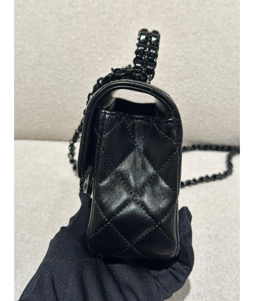 CHANEL Черная кожаная сумка через плечо, фото 2