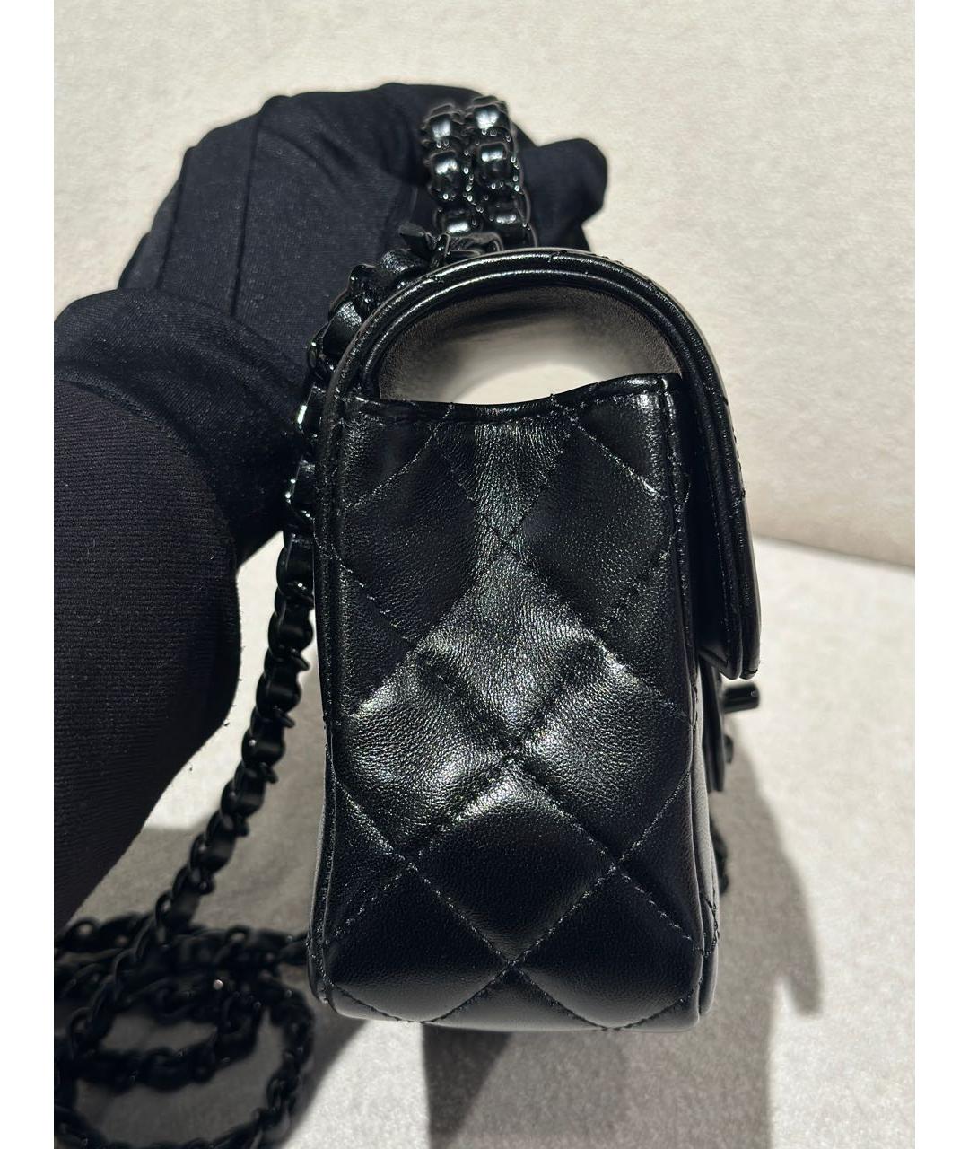 CHANEL Черная кожаная сумка через плечо, фото 3