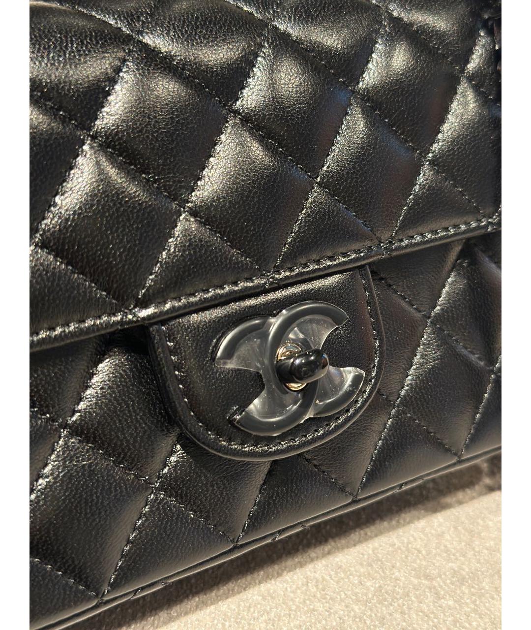 CHANEL Черная кожаная сумка через плечо, фото 7